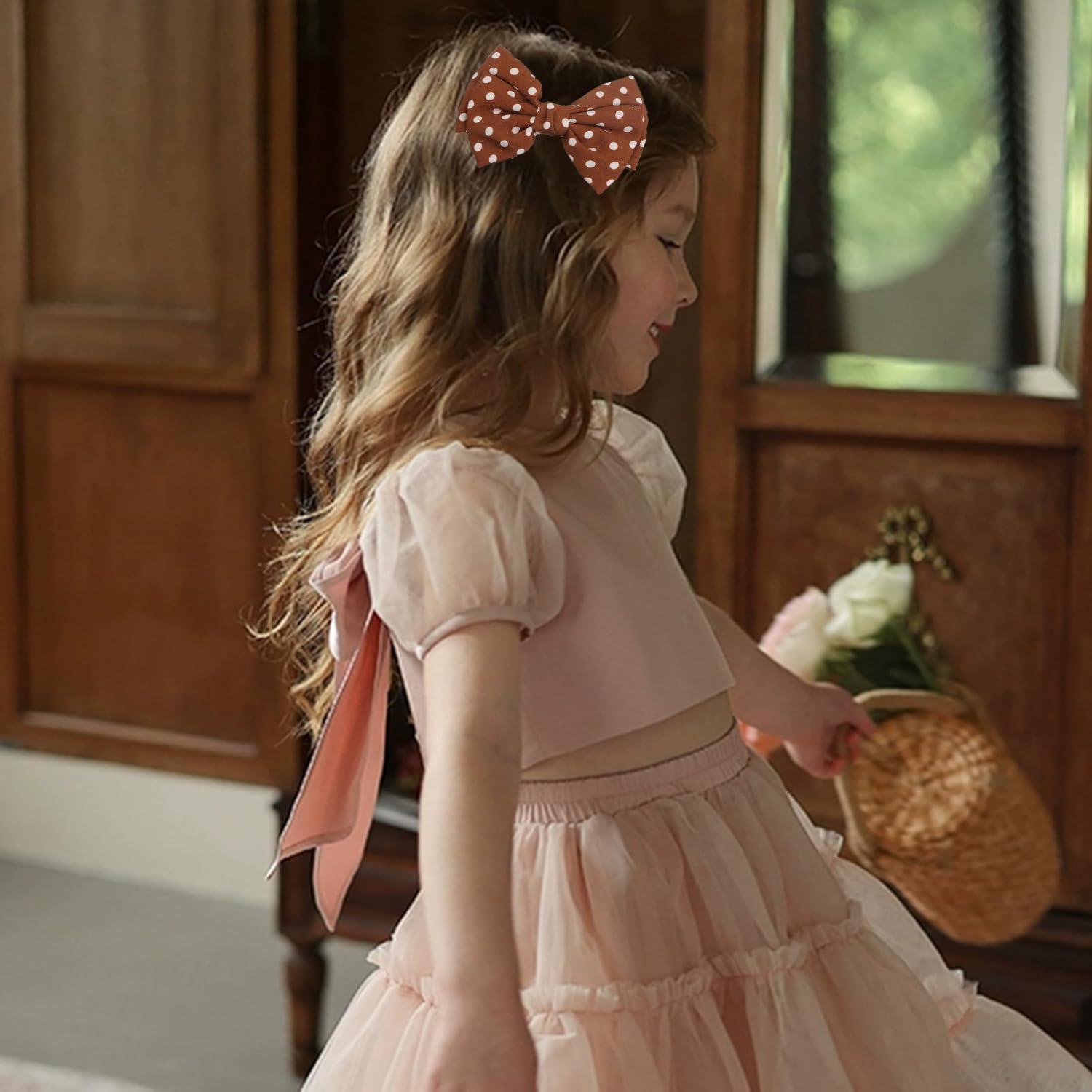 Clip de cabello con lazo de lunares Besaleck - Khaki