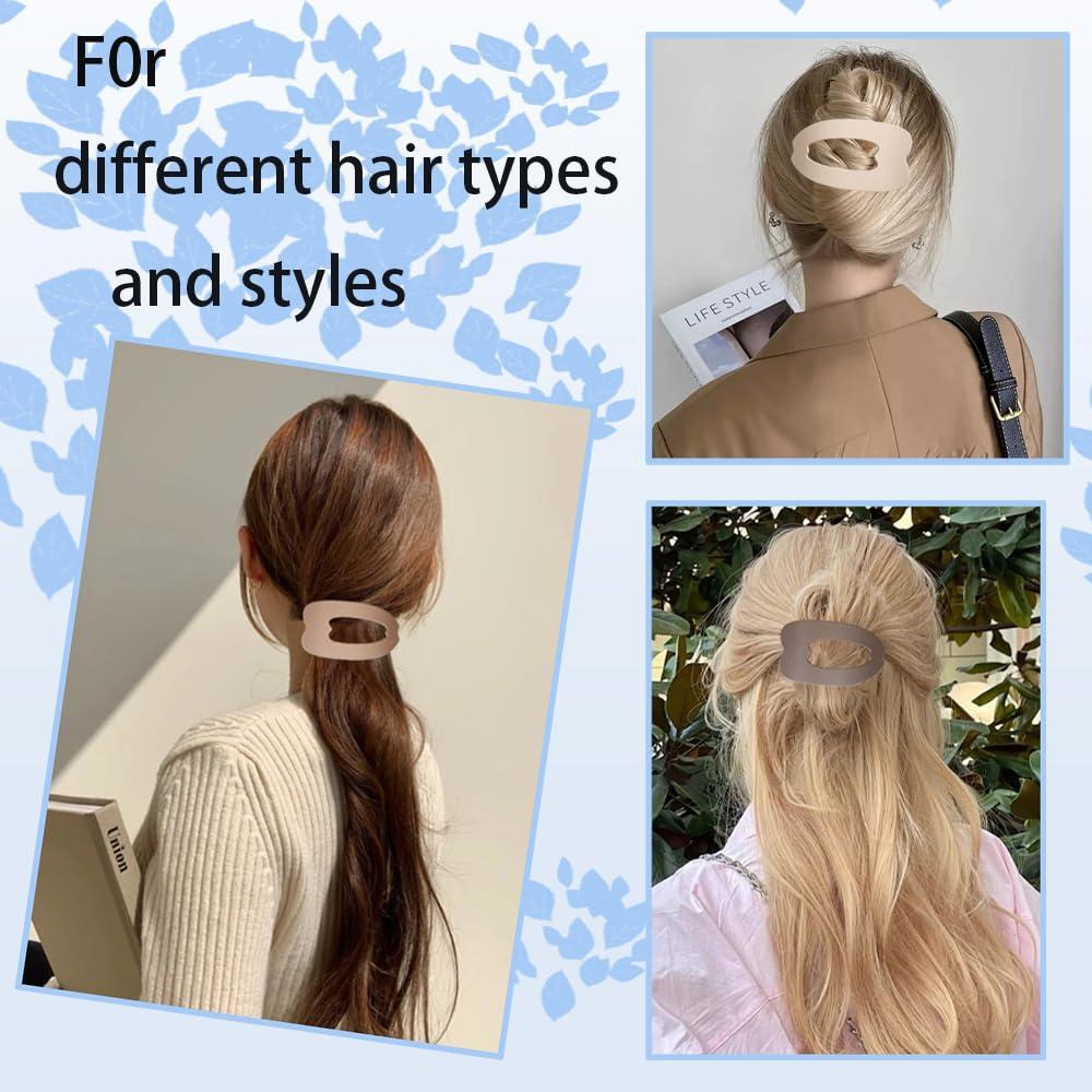 Pinzas de Pelo Planas Genéricas 4Pcs Fuerte Sujeción Colores Neutros