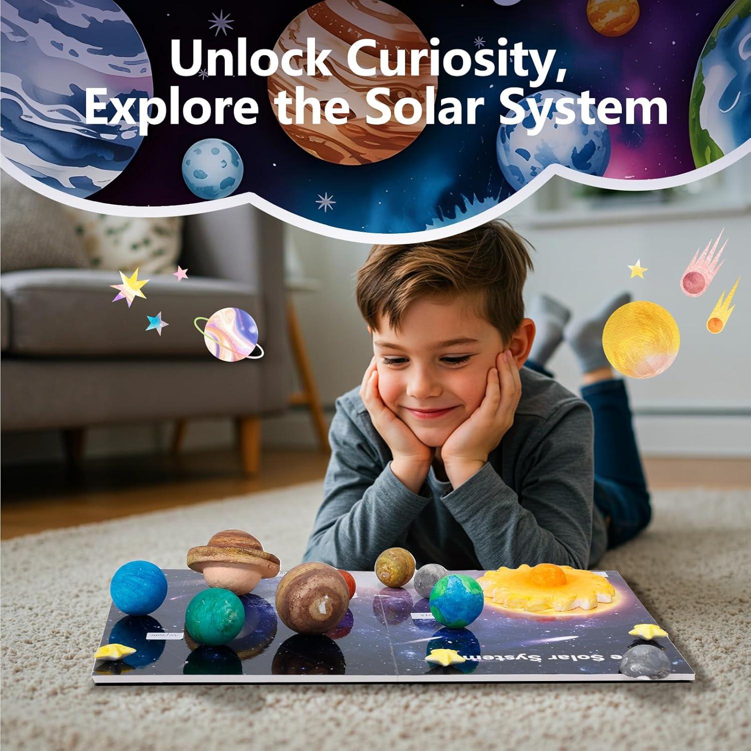 Kit 3D del Sistema Solar Pllieay con Tablero y 17 Bolas