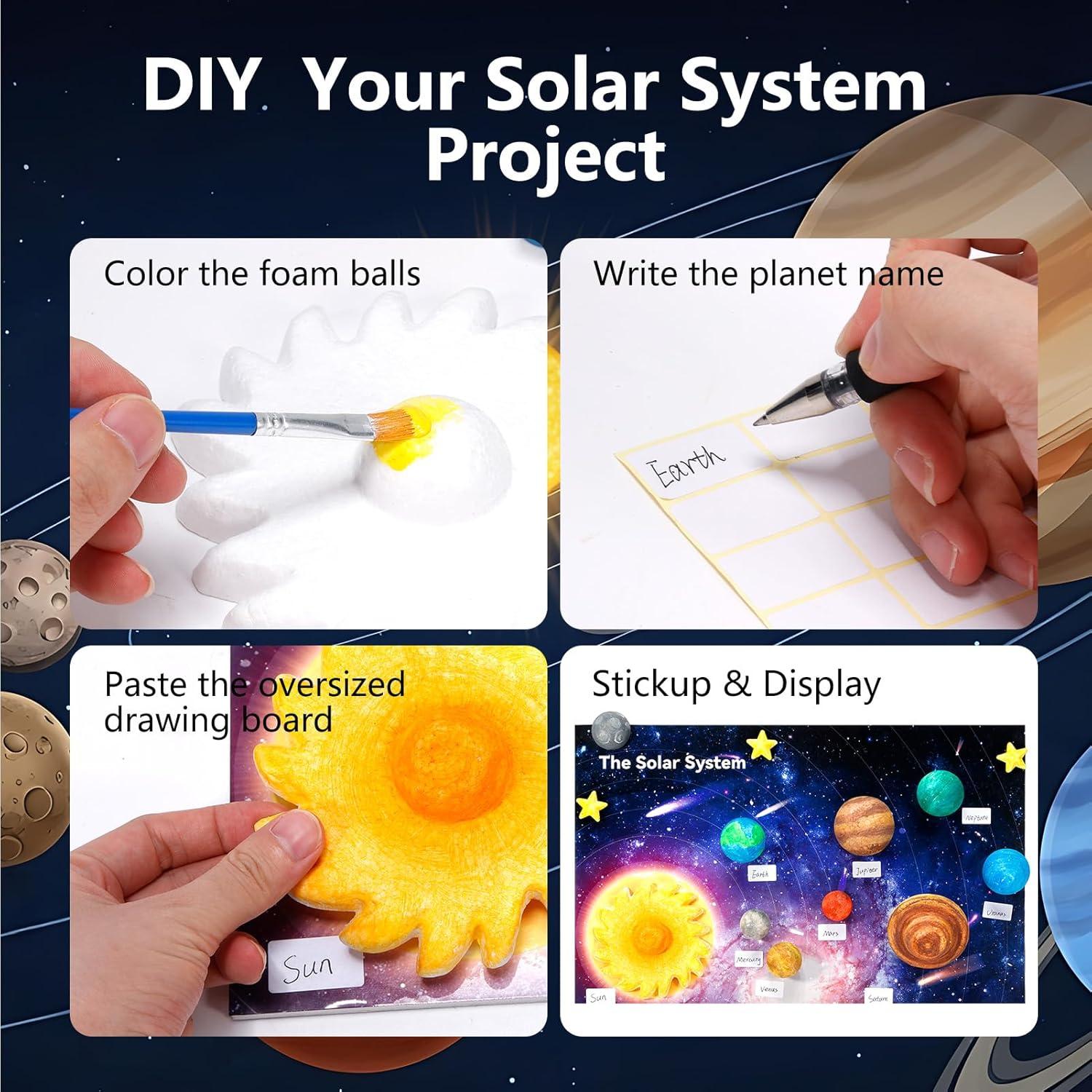 Kit 3D del Sistema Solar Pllieay con Tablero y 17 Bolas