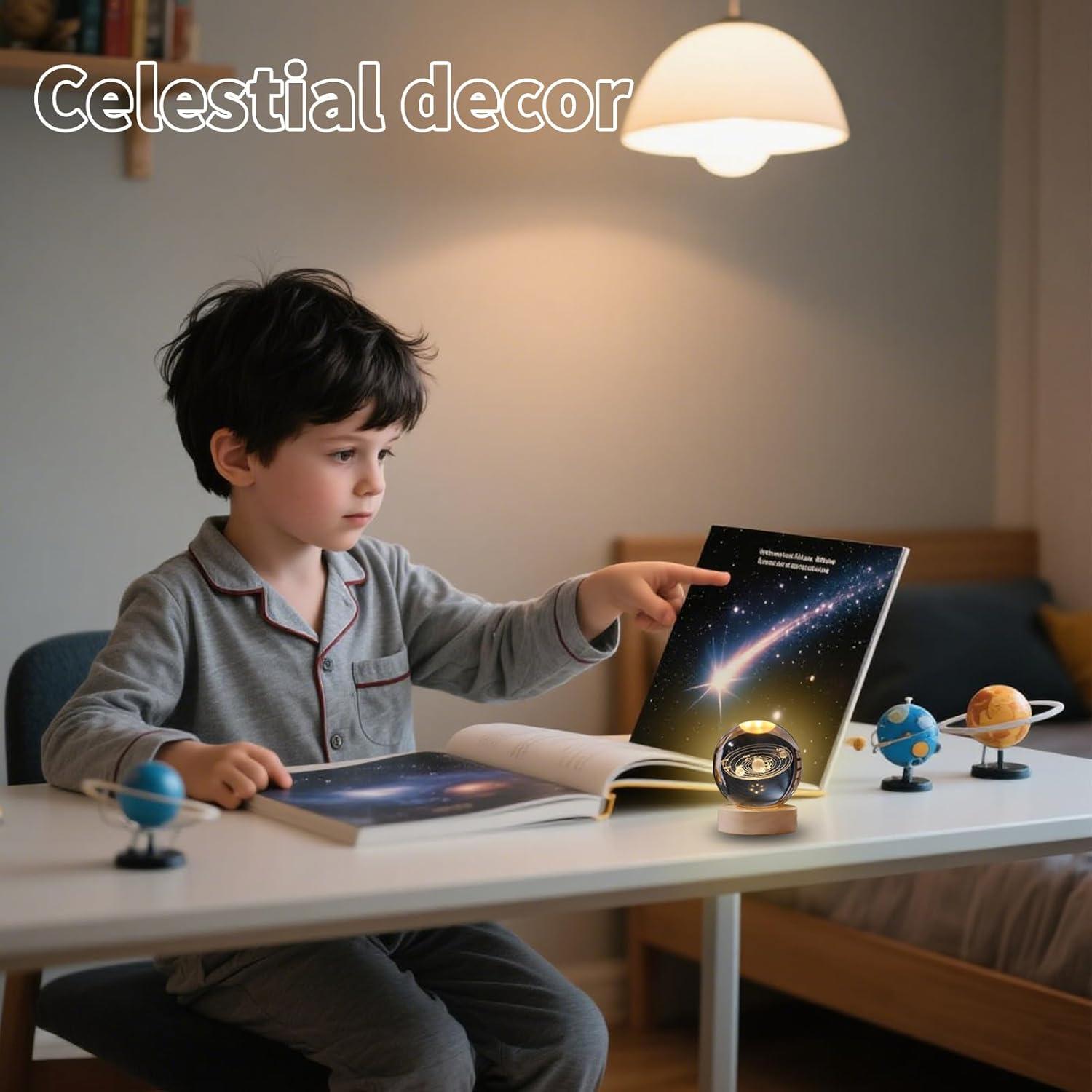 Bola de Cristal 3D del Sistema Solar ERSGREAT 60mm Iluminada