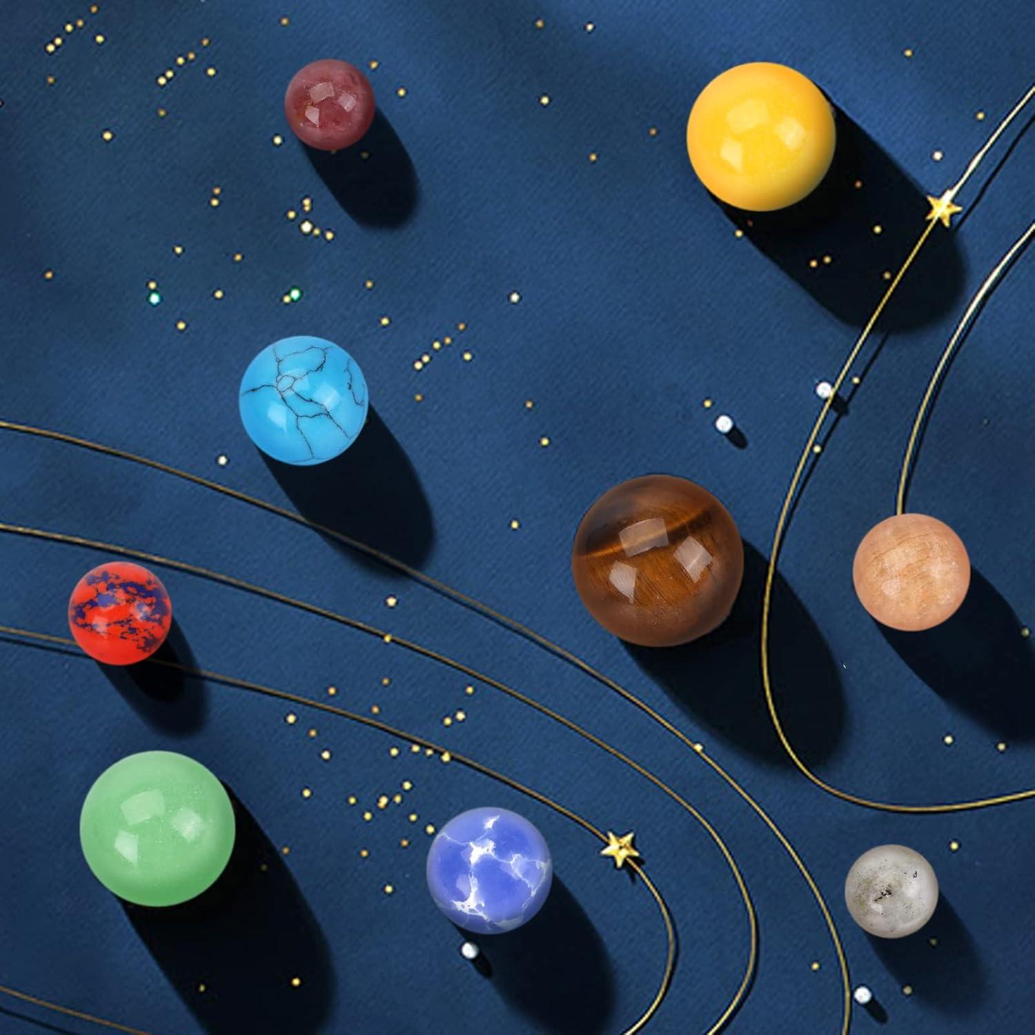 Decoración Sistema Solar 9 Planetas GEMWONDER Hecho a Mano