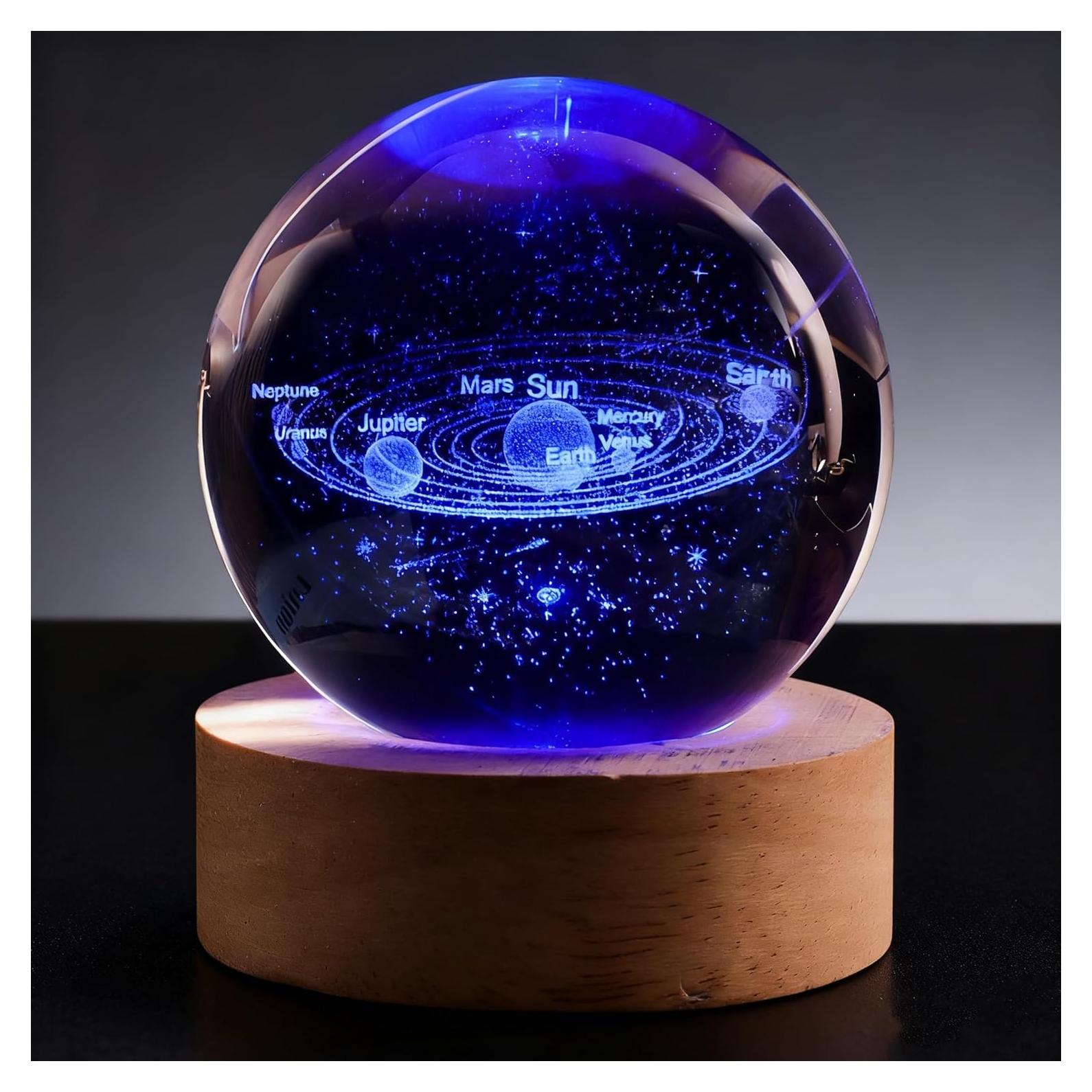 Bola de Cristal 3D Sistema Solar COQIRAUSEN 60mm Decorativa