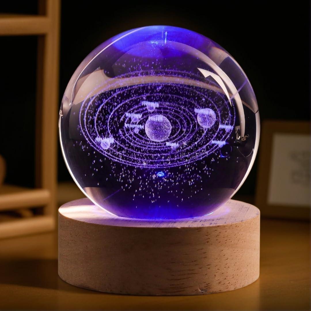 Bola de Cristal 3D Sistema Solar COQIRAUSEN 60mm Decorativa