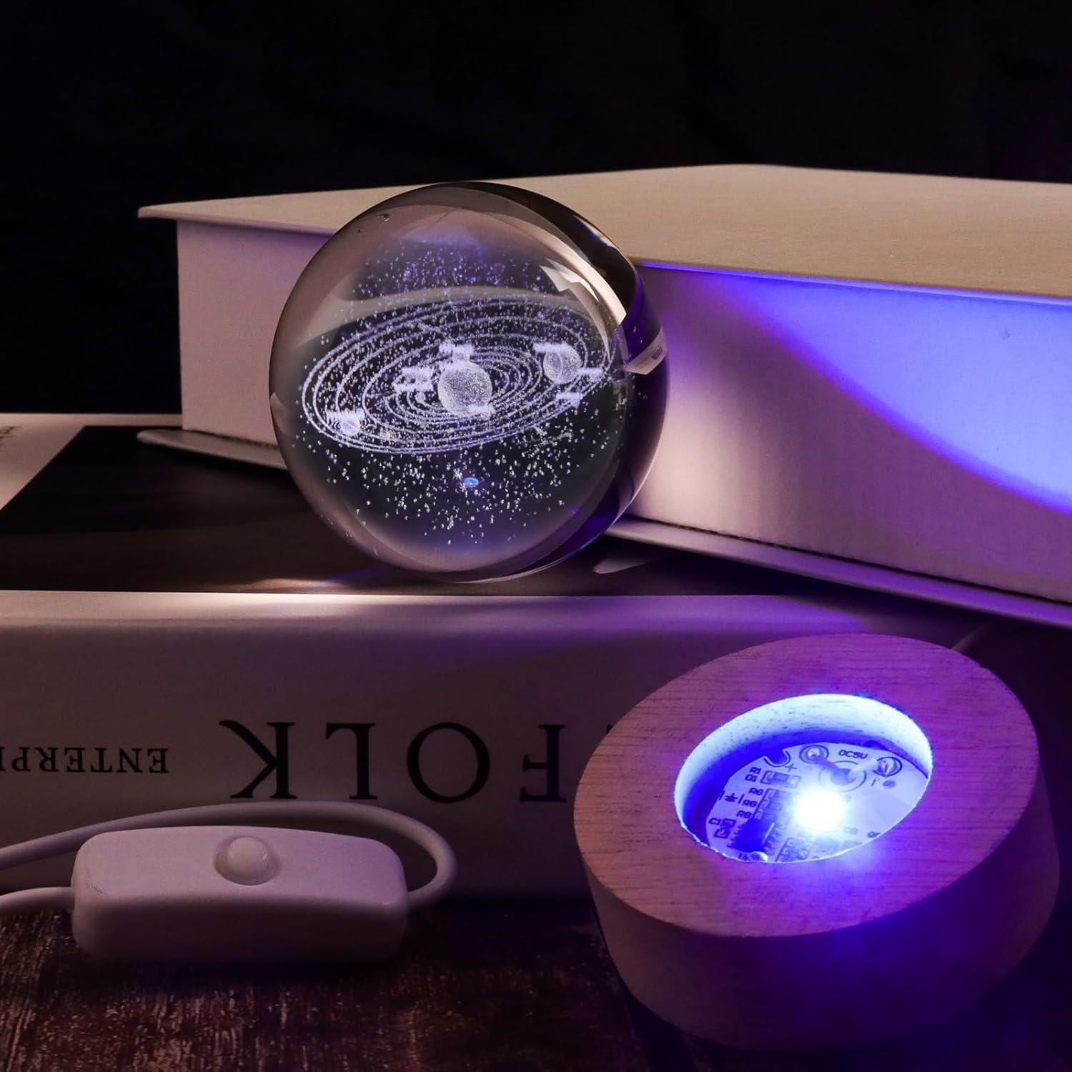 Bola de Cristal 3D Sistema Solar COQIRAUSEN 60mm Decorativa