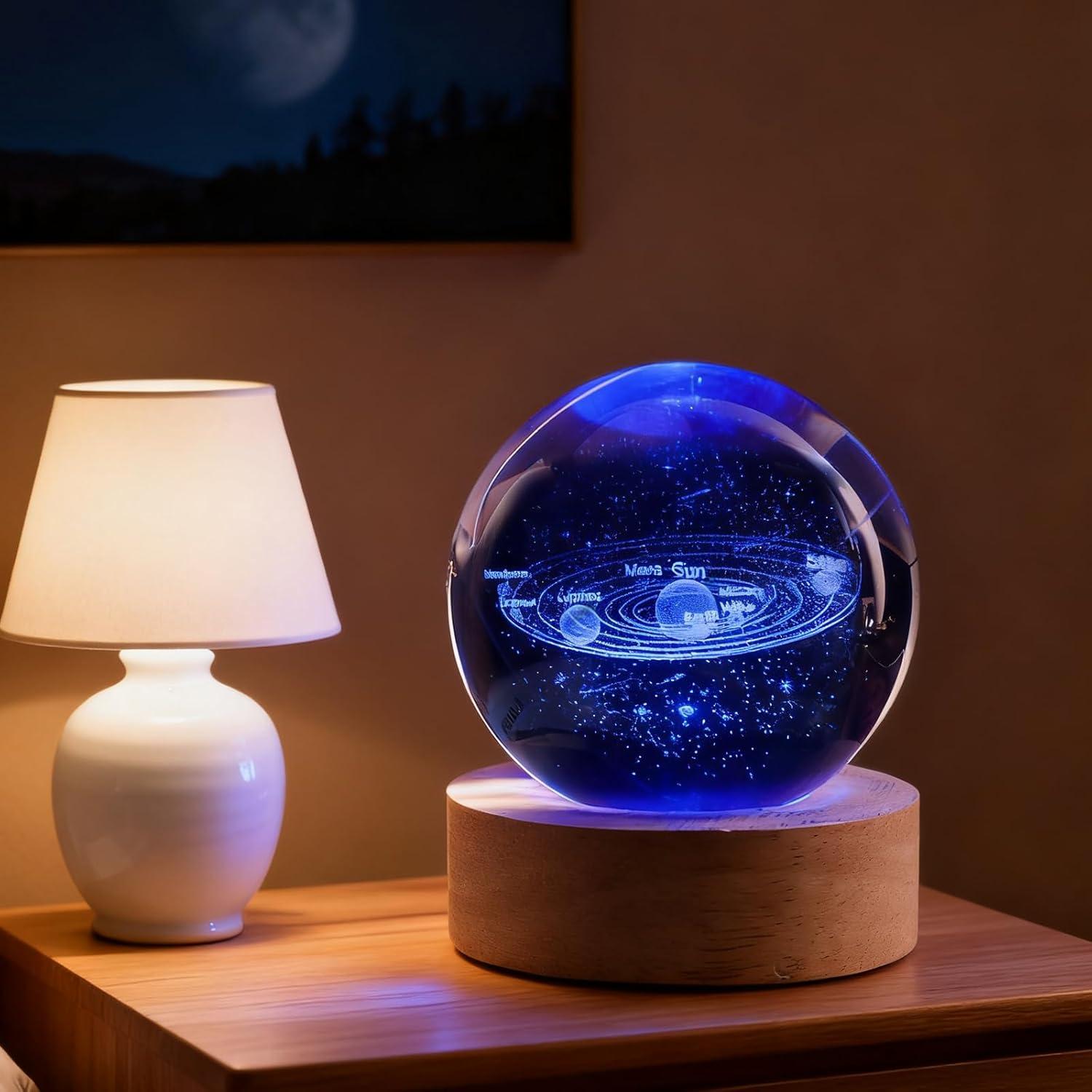 Bola de Cristal 3D Sistema Solar COQIRAUSEN 60mm Decorativa