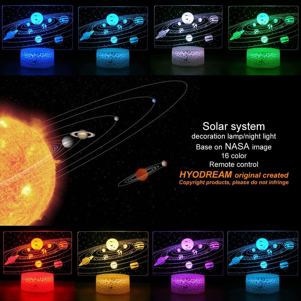 Lámpara Nocturna 3D Sistema Solar HYODREAM - 7 Colores
