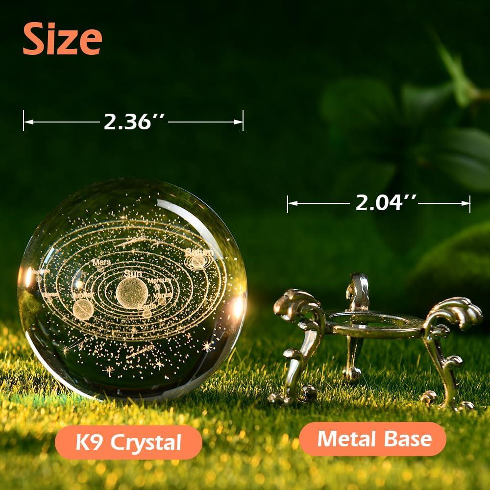 Bola de Cristal 3D del Sistema Solar ZRENJHUS 60mm Decorativa