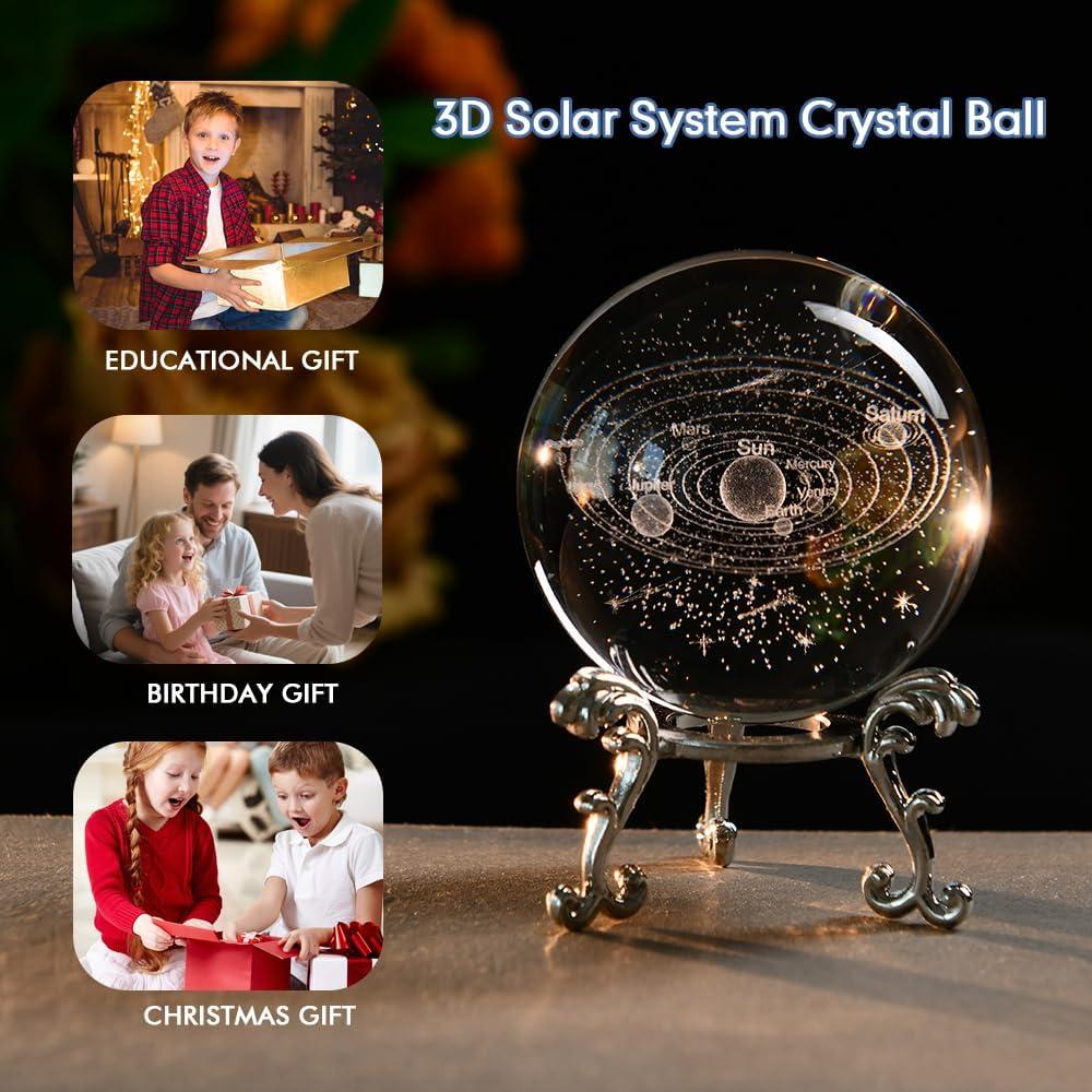 Bola de Cristal 3D del Sistema Solar ZRENJHUS 60mm Decorativa