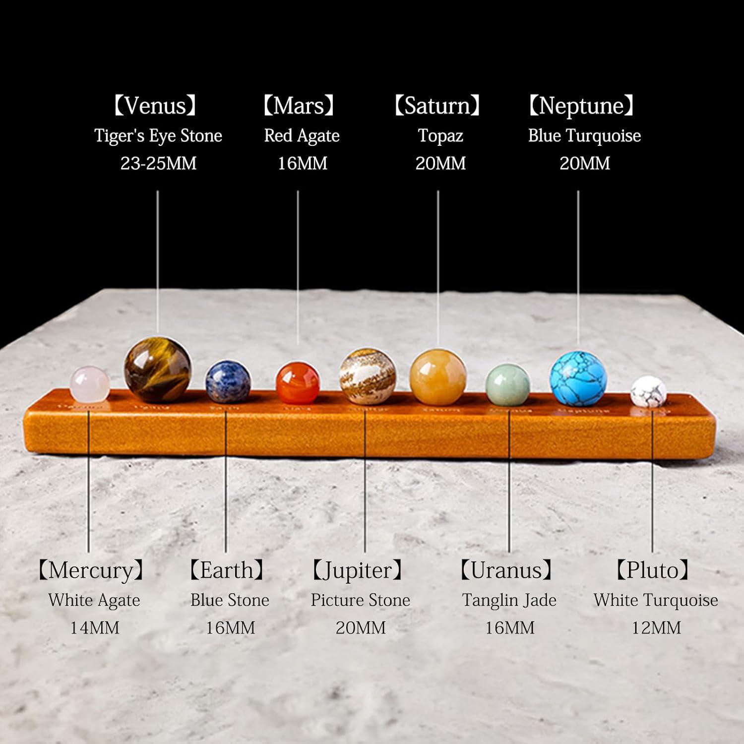 Juego de Rocas de 9 Planetas Vbvbip - Decoración de Escritorio Celestial