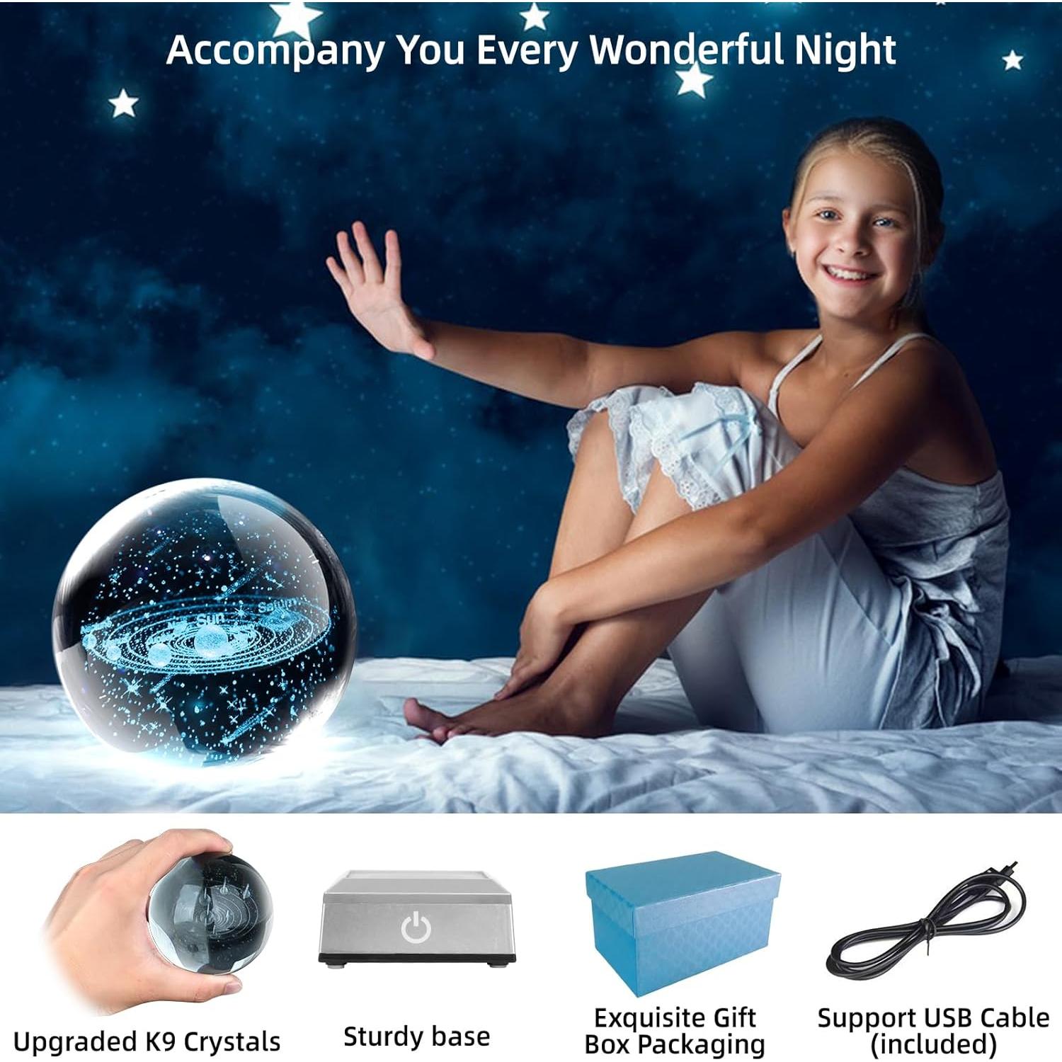 Lámpara de Mesa 3D Oriamde Sistema Solar 8 cm LED Táctil