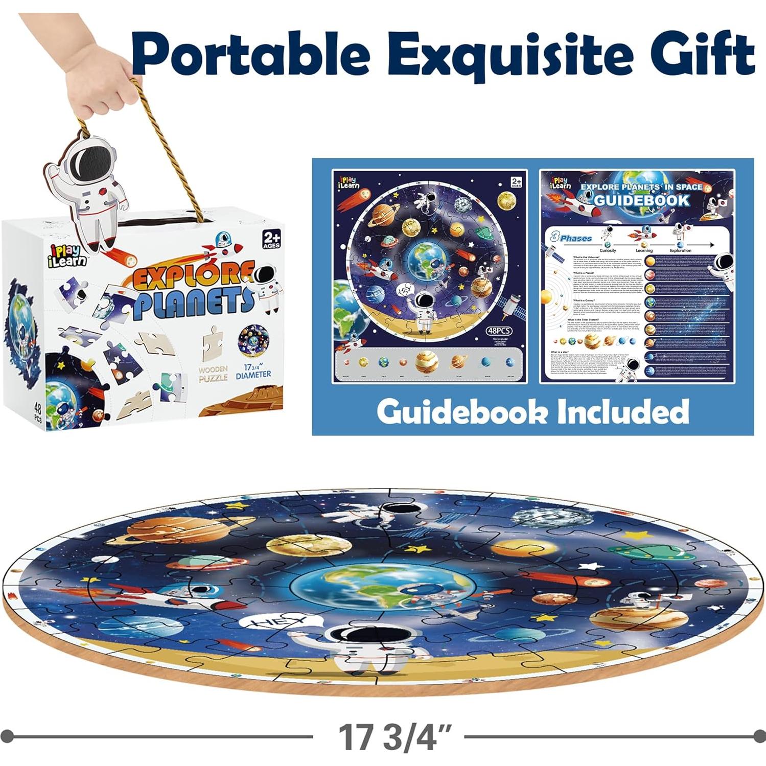 Rompecabezas de Suelo iPlay, iLearn 48 Piezas Madera Educativo