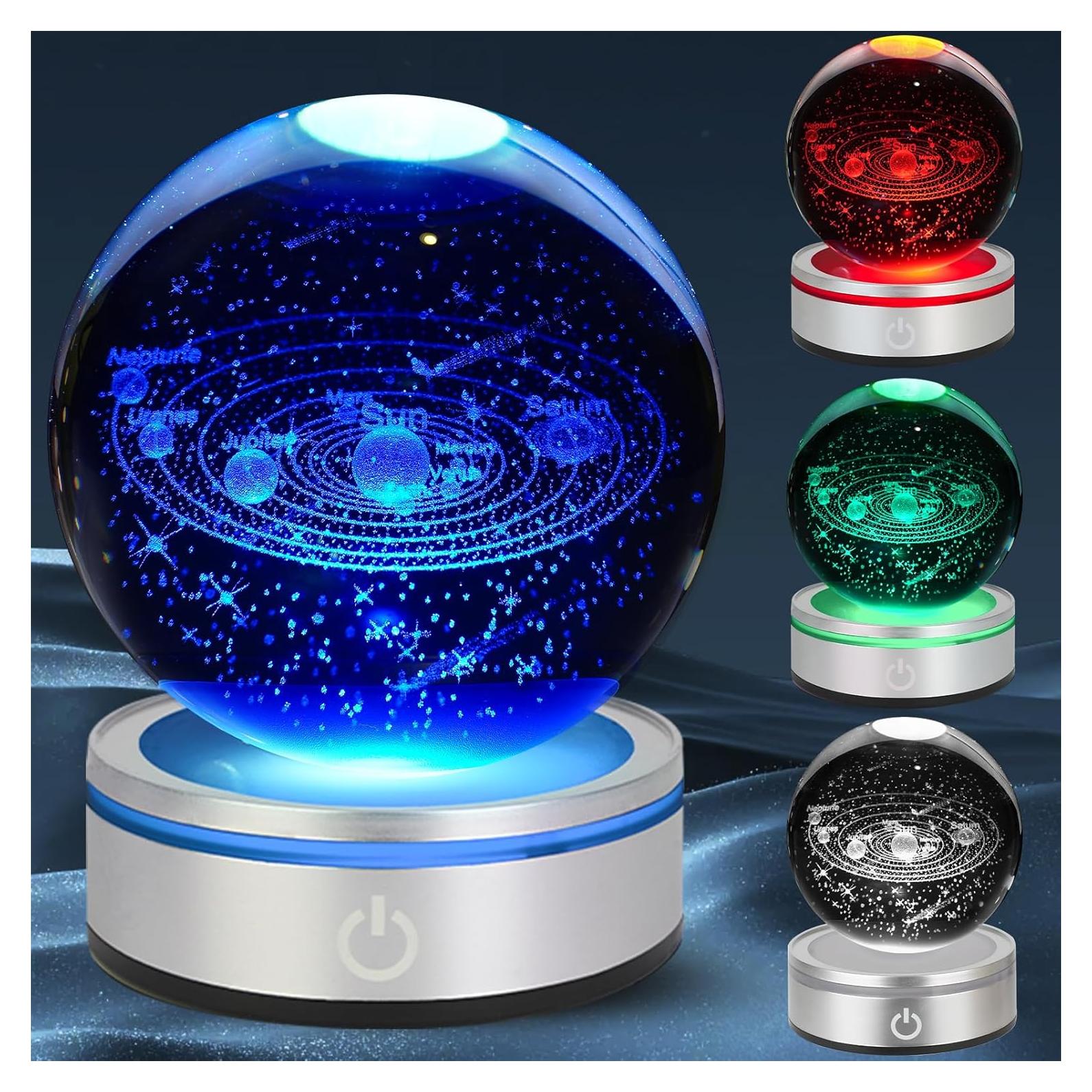 Lámpara de Noche 3D Huntalg Sistema Solar LED 8 cm