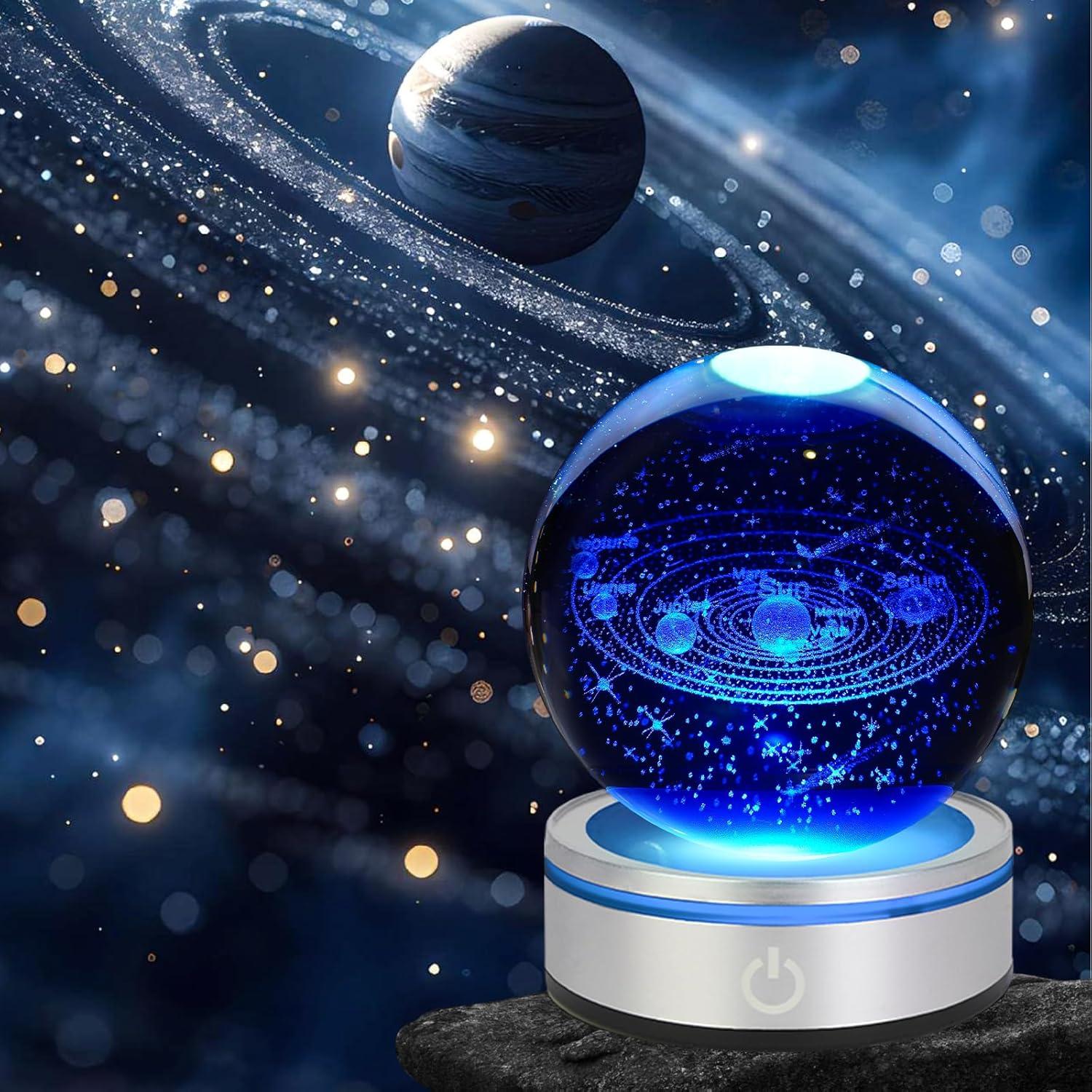 Lámpara de Noche 3D Huntalg Sistema Solar LED 8 cm