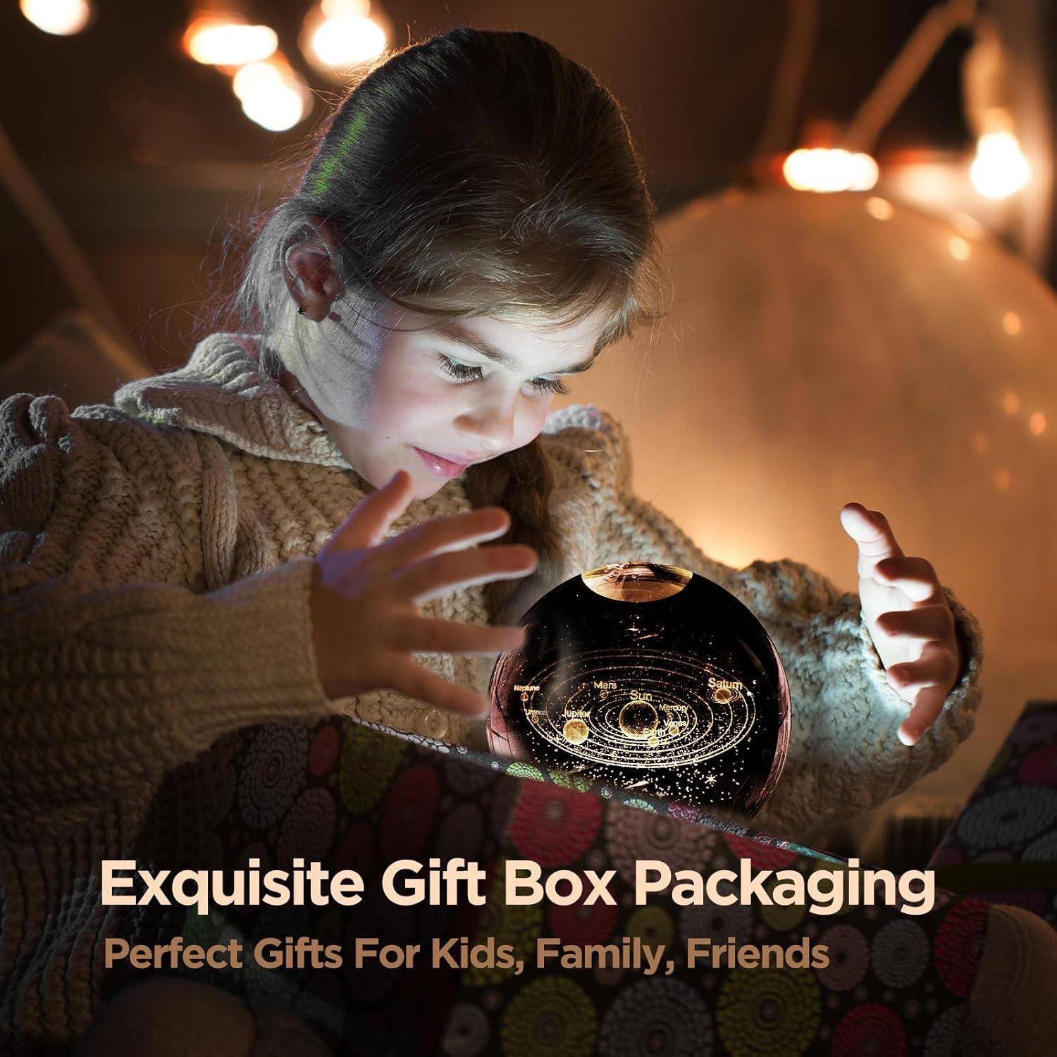 Lámpara de Noche 3D DCORIUNTG Cristal K9 16 Colores 8 cm