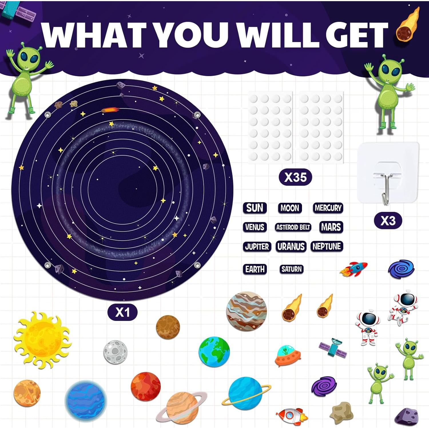 Juego de Tablero de Fieltro del Sistema Solar MiniInflat 76.2 cm