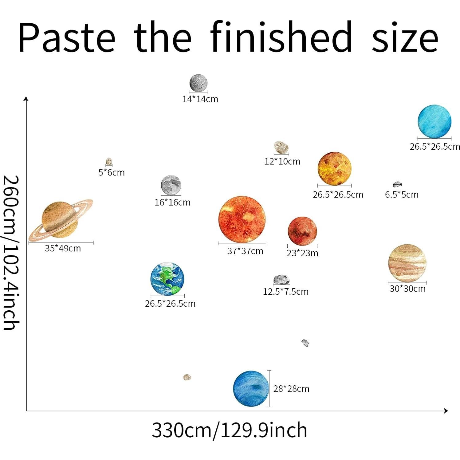 Calcomanías de Pared Sistema Solar Iinuu Grande Decoración
