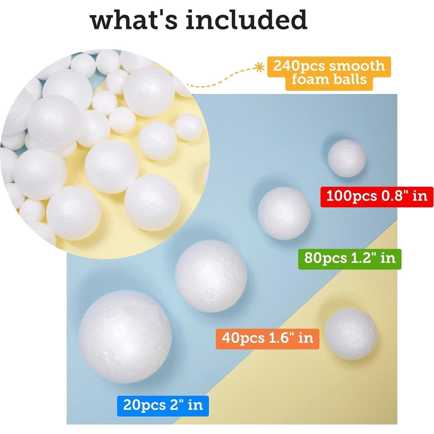 Incraftables Set de 240 Esferas de Espuma para Manualidades