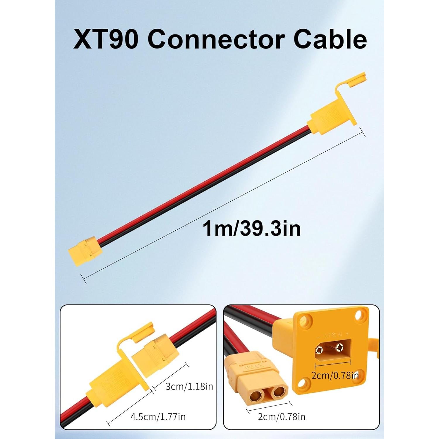 Cable de Montaje en Panel 10AWG XT90 YACSEJAO 1M Alta Corriente