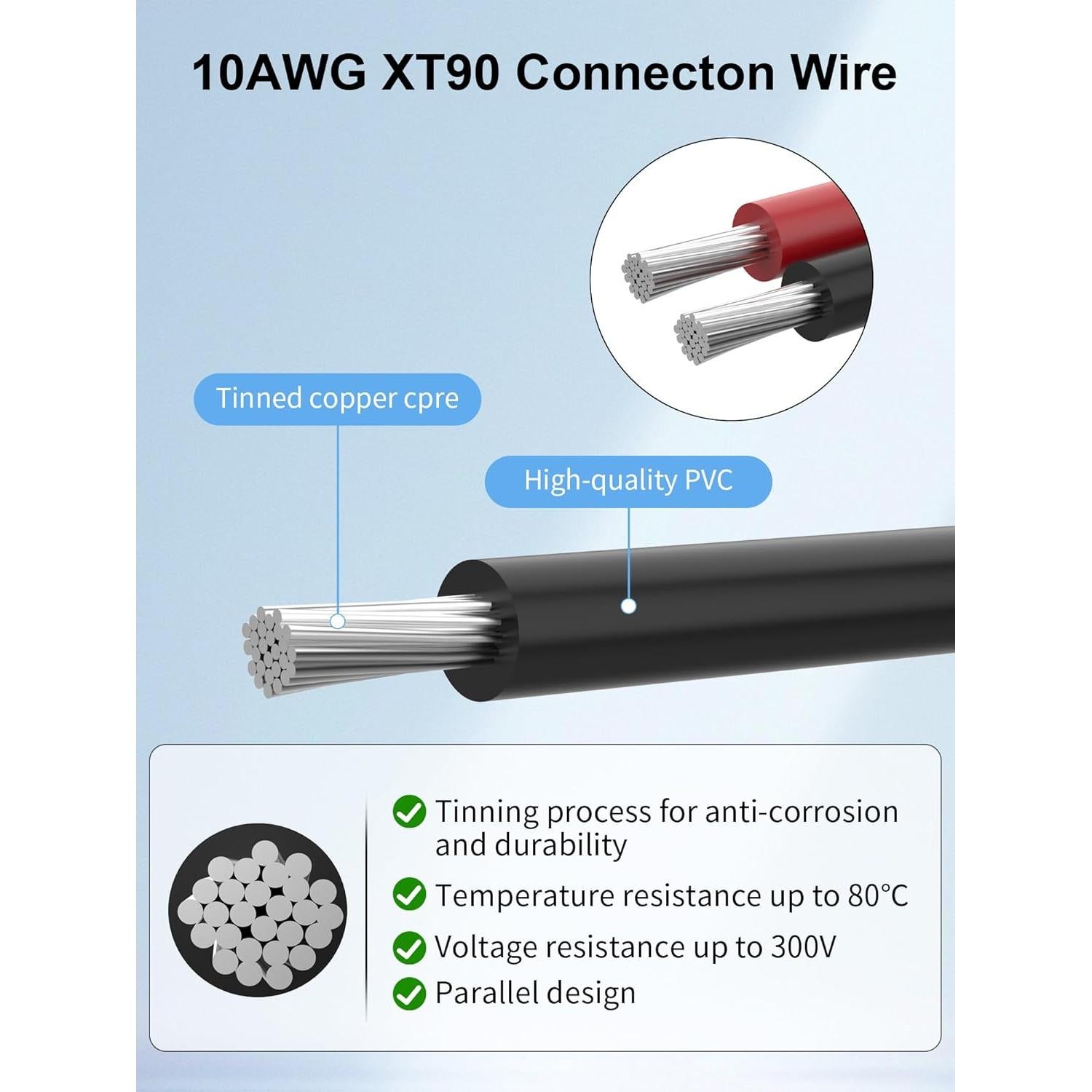 Cable de Montaje en Panel 10AWG XT90 YACSEJAO 1M Alta Corriente