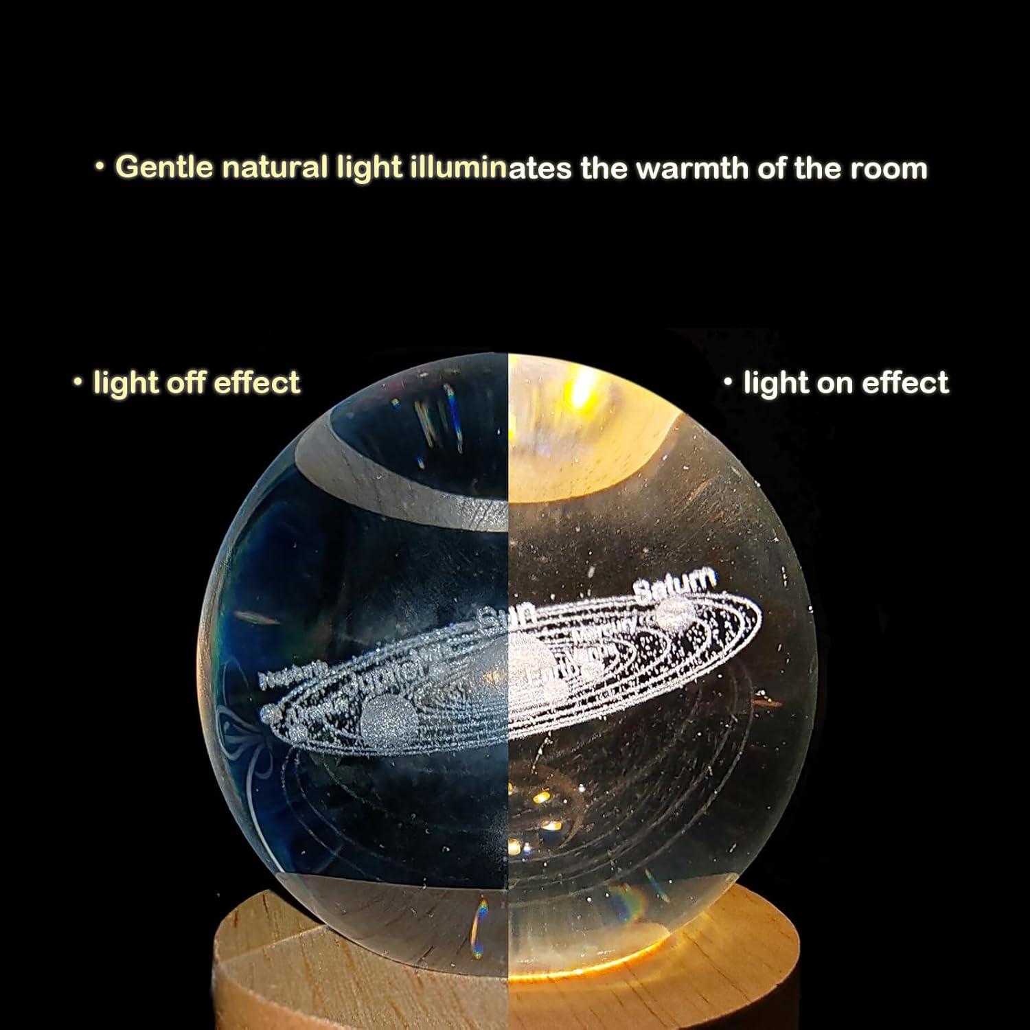 Luz Nocturna Esférica 3D Cokiyaya Sistema Solar USB 6cm