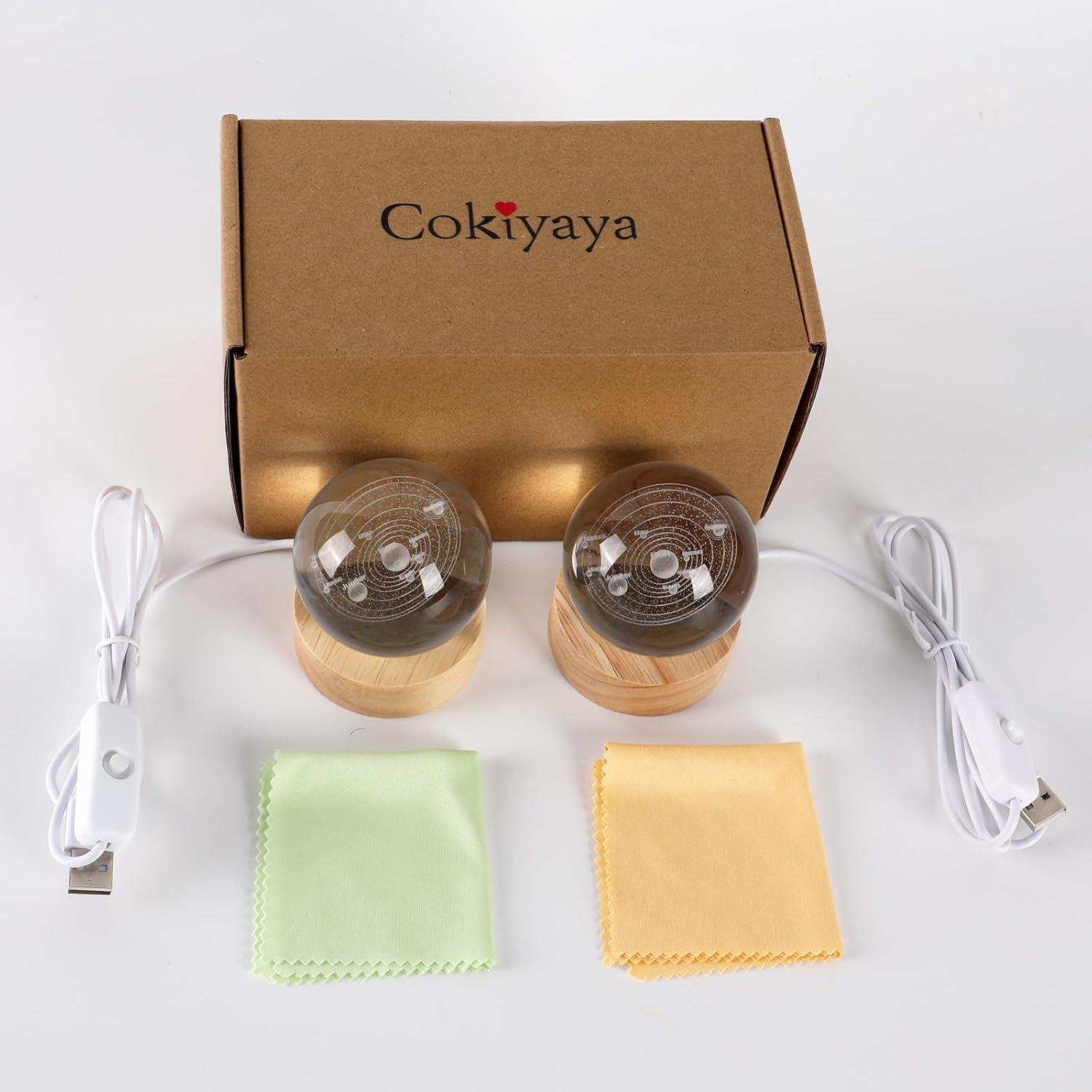 Luz Nocturna Esférica 3D Cokiyaya Sistema Solar USB 6cm