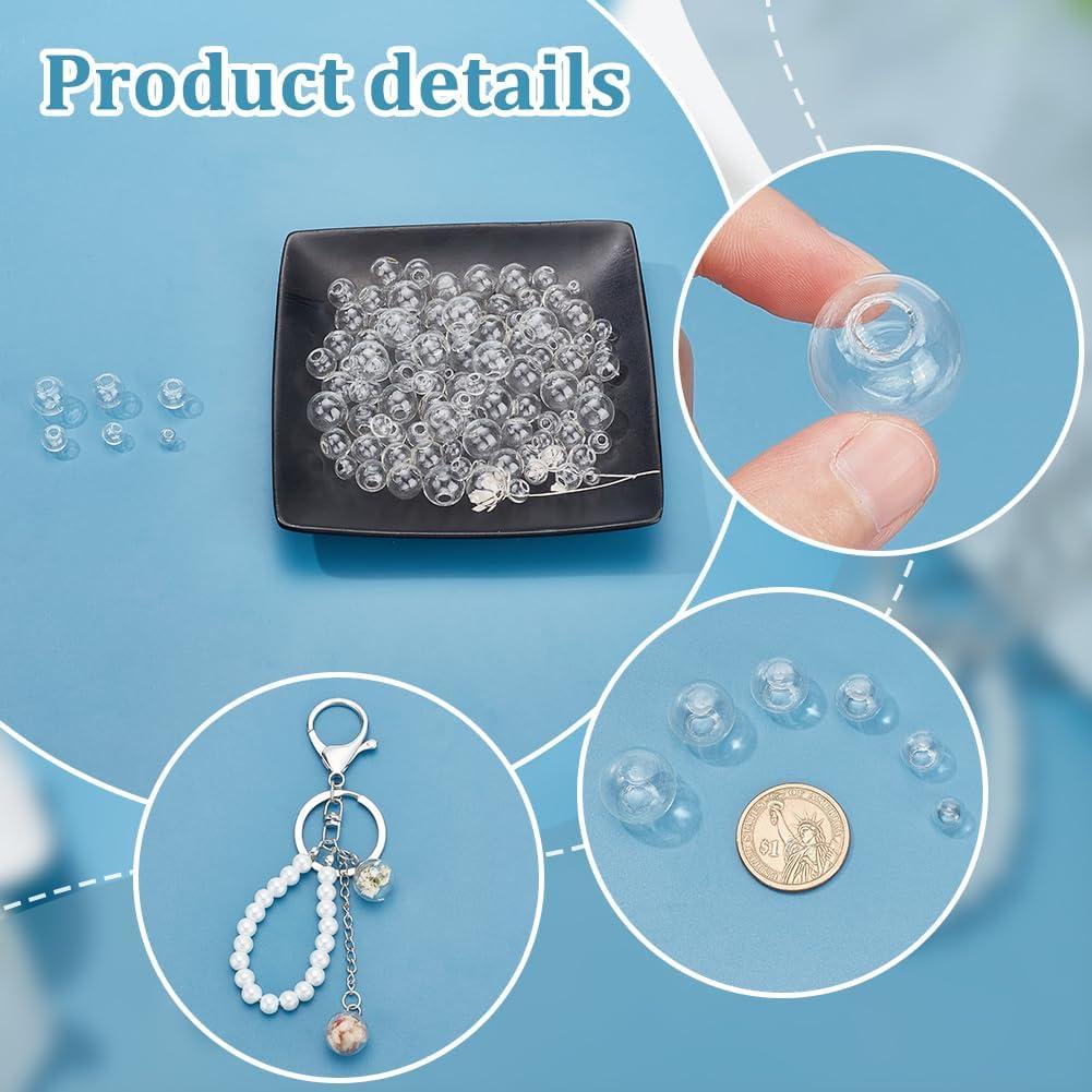 PH PandaHall 180pcs Mini Botellas de Vidrio 8-18mm para DIY