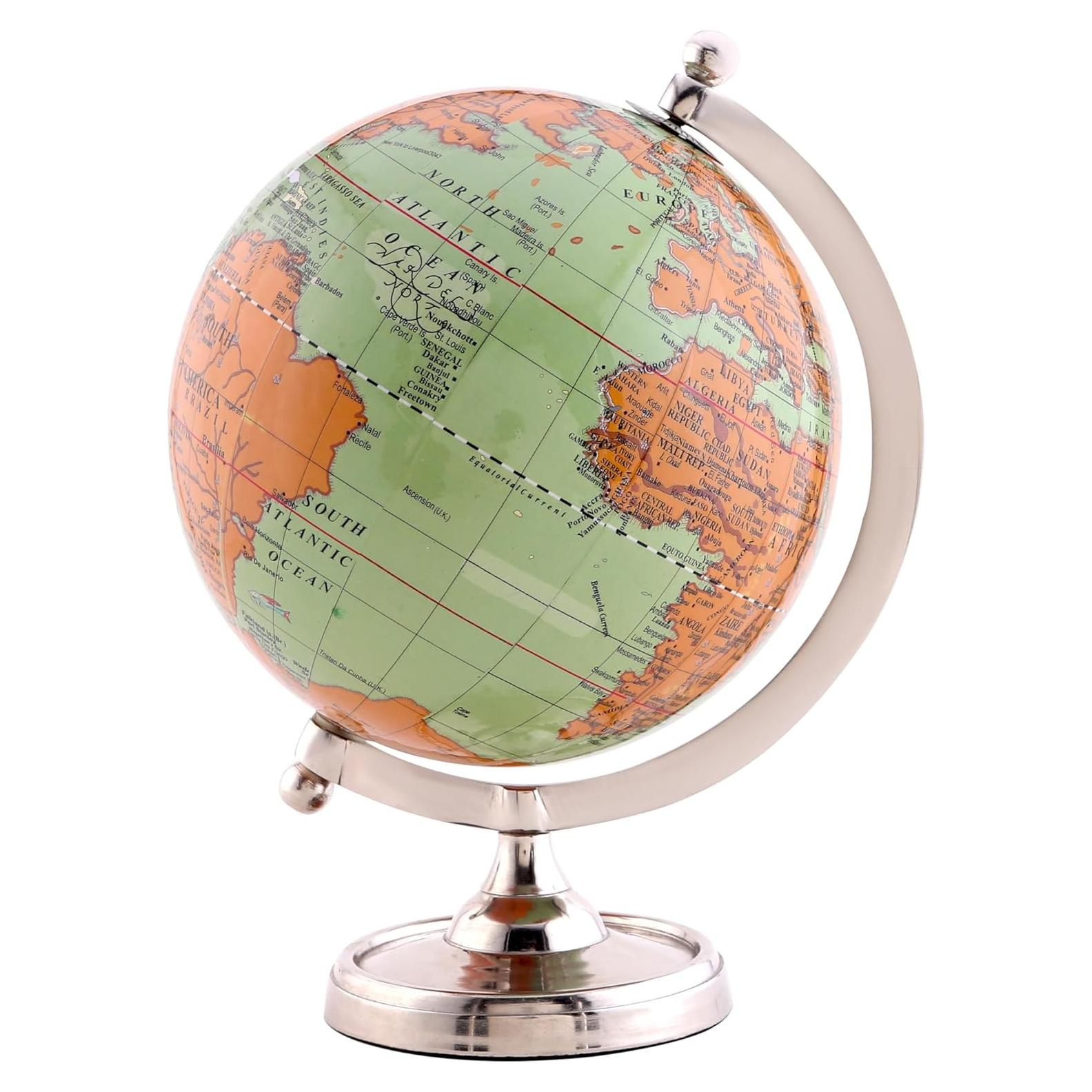 Globo Terráqueo Vintage Rely+ 15.24 cm con Base de Metal