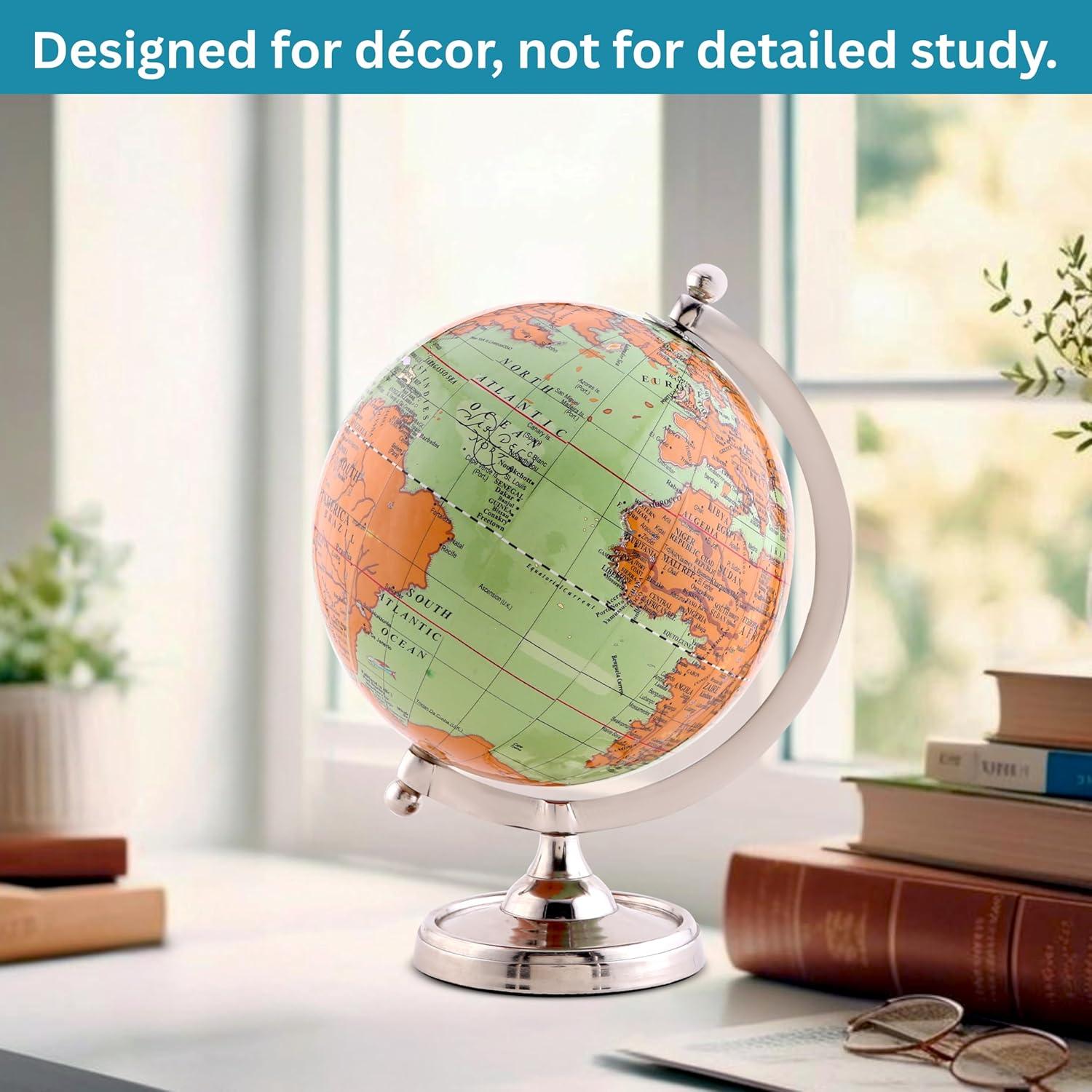 Globo Terráqueo Vintage Rely+ 15.24 cm con Base de Metal