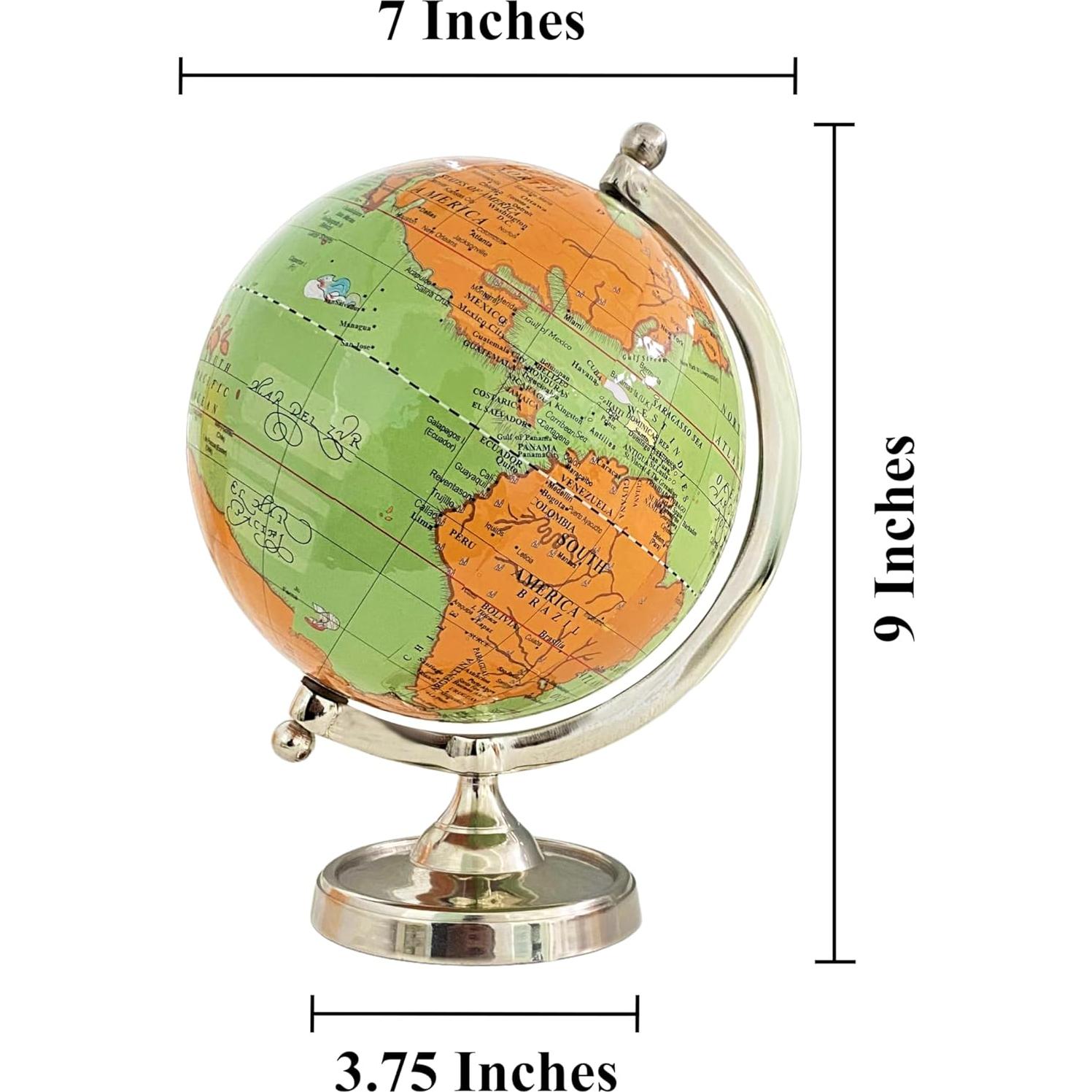 Globo Terráqueo Vintage Rely+ 15.24 cm con Base de Metal