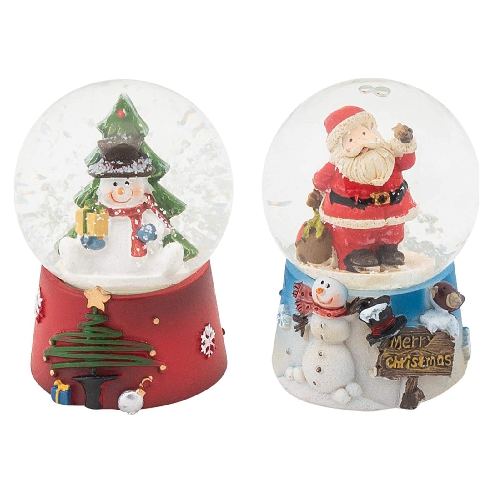 Conjunto de Mini Globos de Agua Napco - Muñeco de Nieve y Santa Claus