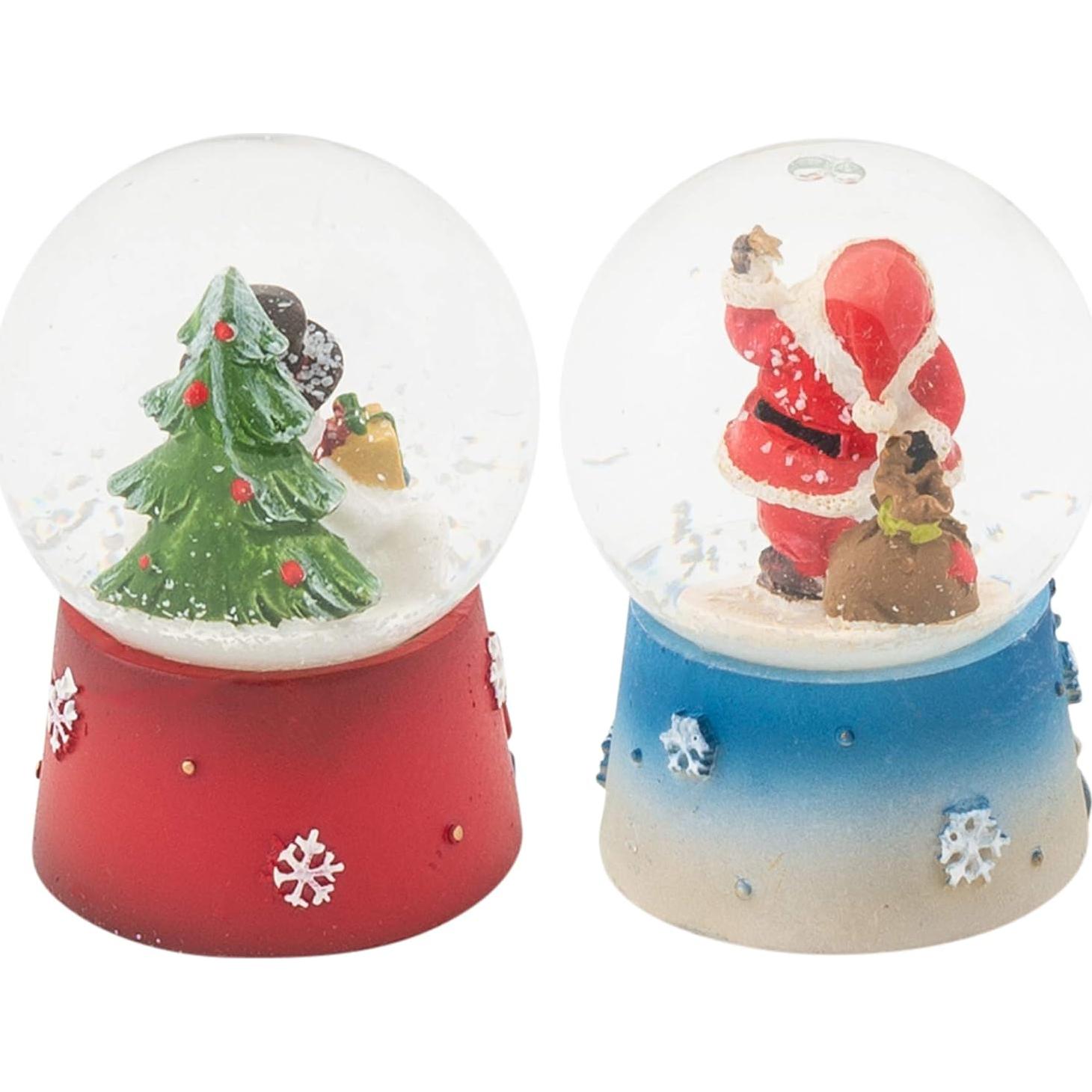 Conjunto de Mini Globos de Agua Napco - Muñeco de Nieve y Santa Claus