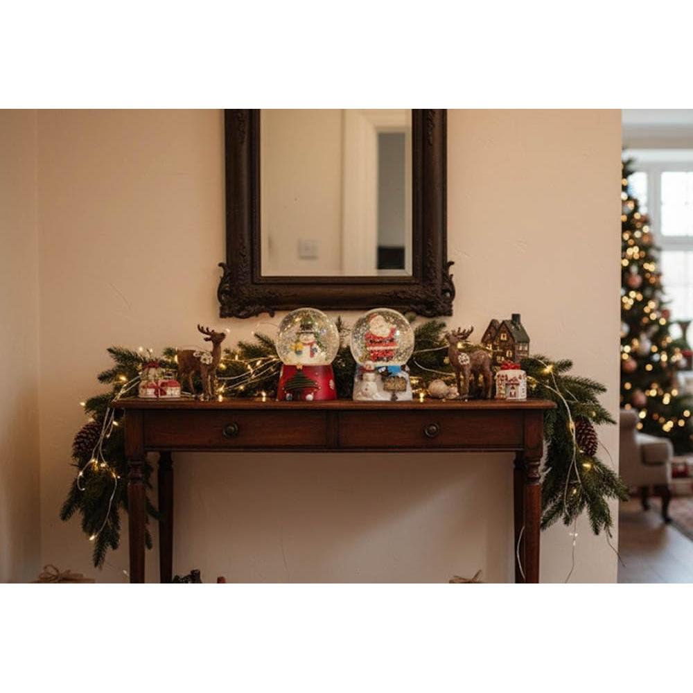 Conjunto de Mini Globos de Agua Napco - Muñeco de Nieve y Santa Claus