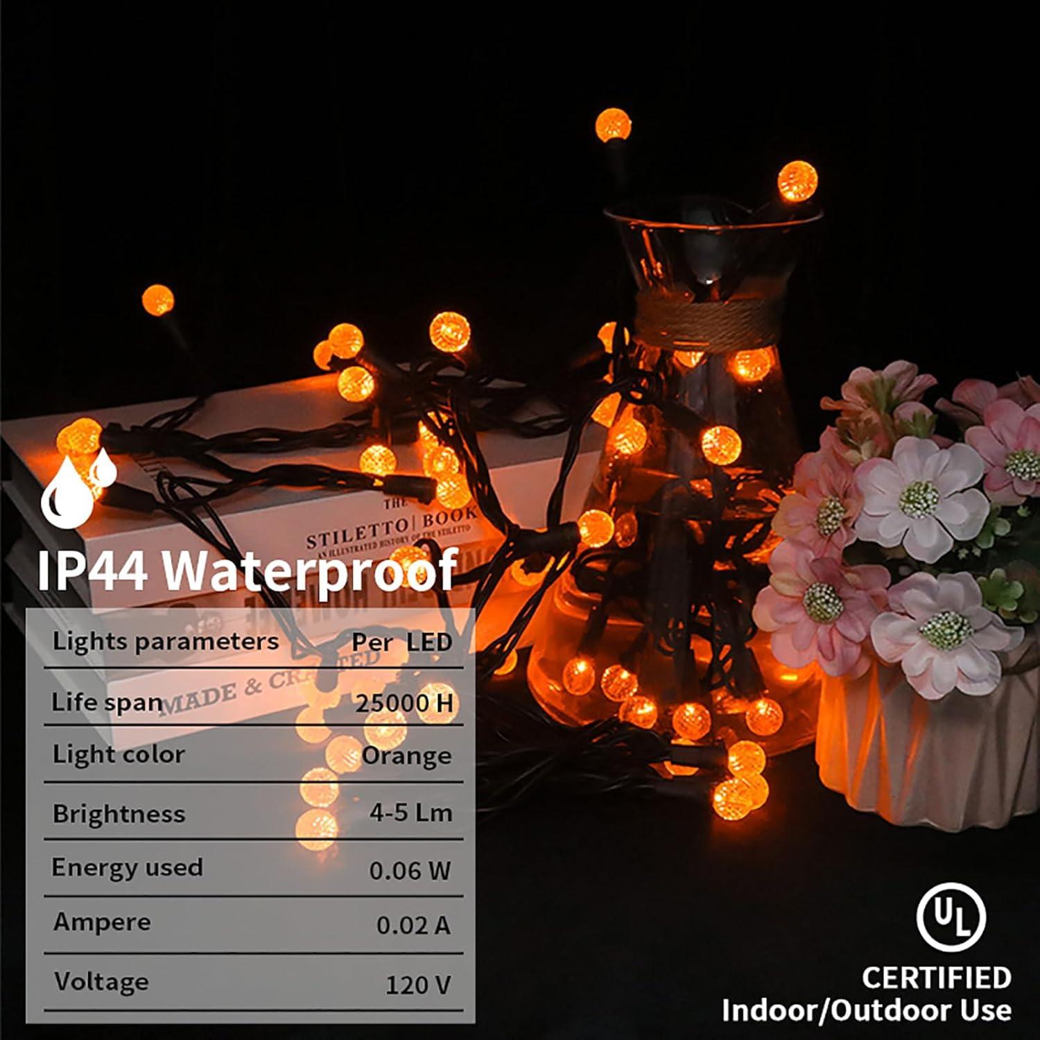 Cuerda de Luces LED Naranjas 5.67m 50 Bulbos Halloween