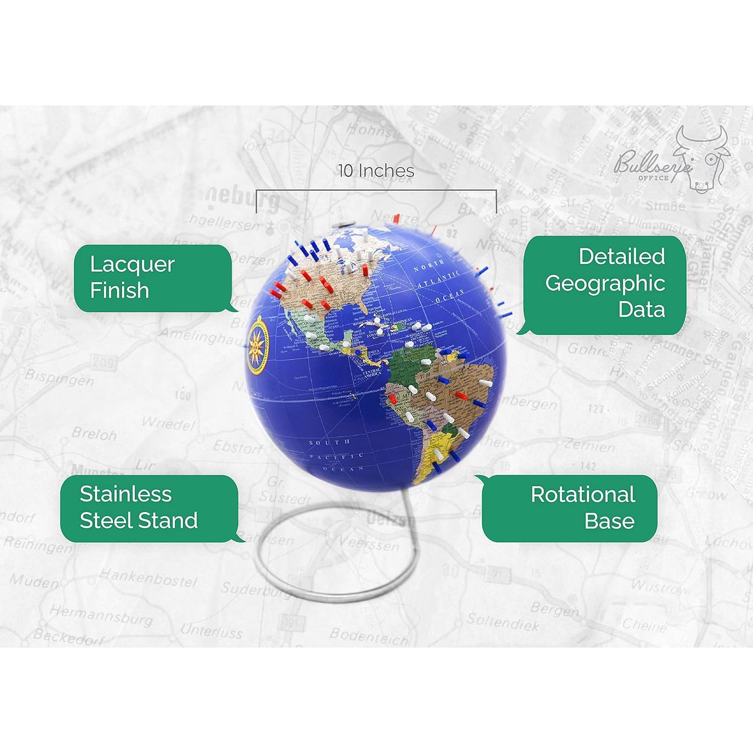 Globo Terráqueo Magnético 25.4 cm Bullseye Office Azul