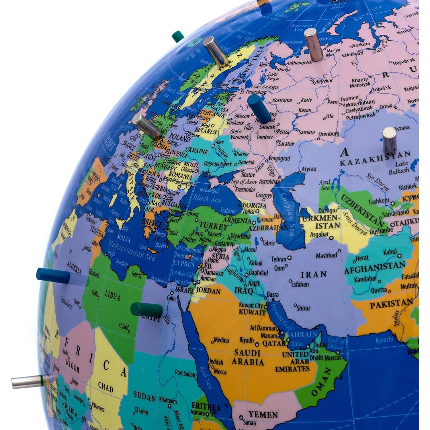 Globo Terráqueo Magnético 25.4 cm Bullseye Office Azul