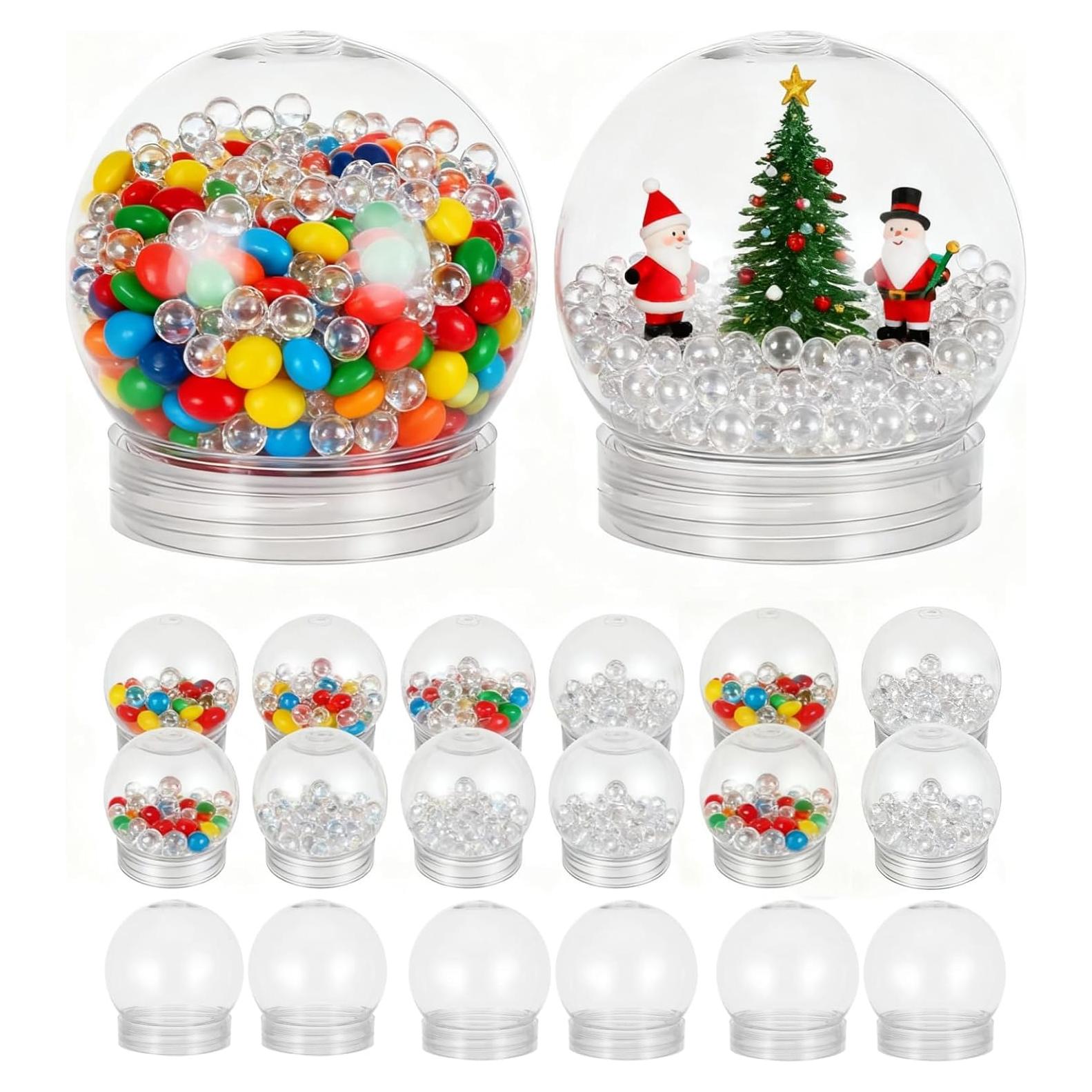 20pcs Bola de Nieve DIY Ciieeo 6cm Plástico Rellenable Transparente