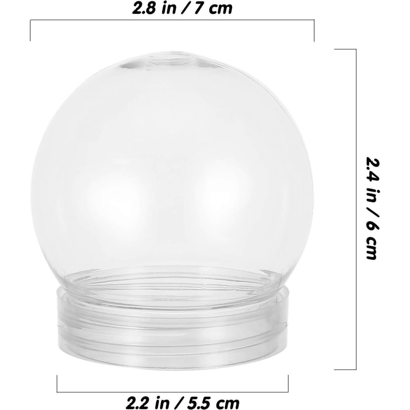 20pcs Bola de Nieve DIY Ciieeo 6cm Plástico Rellenable Transparente