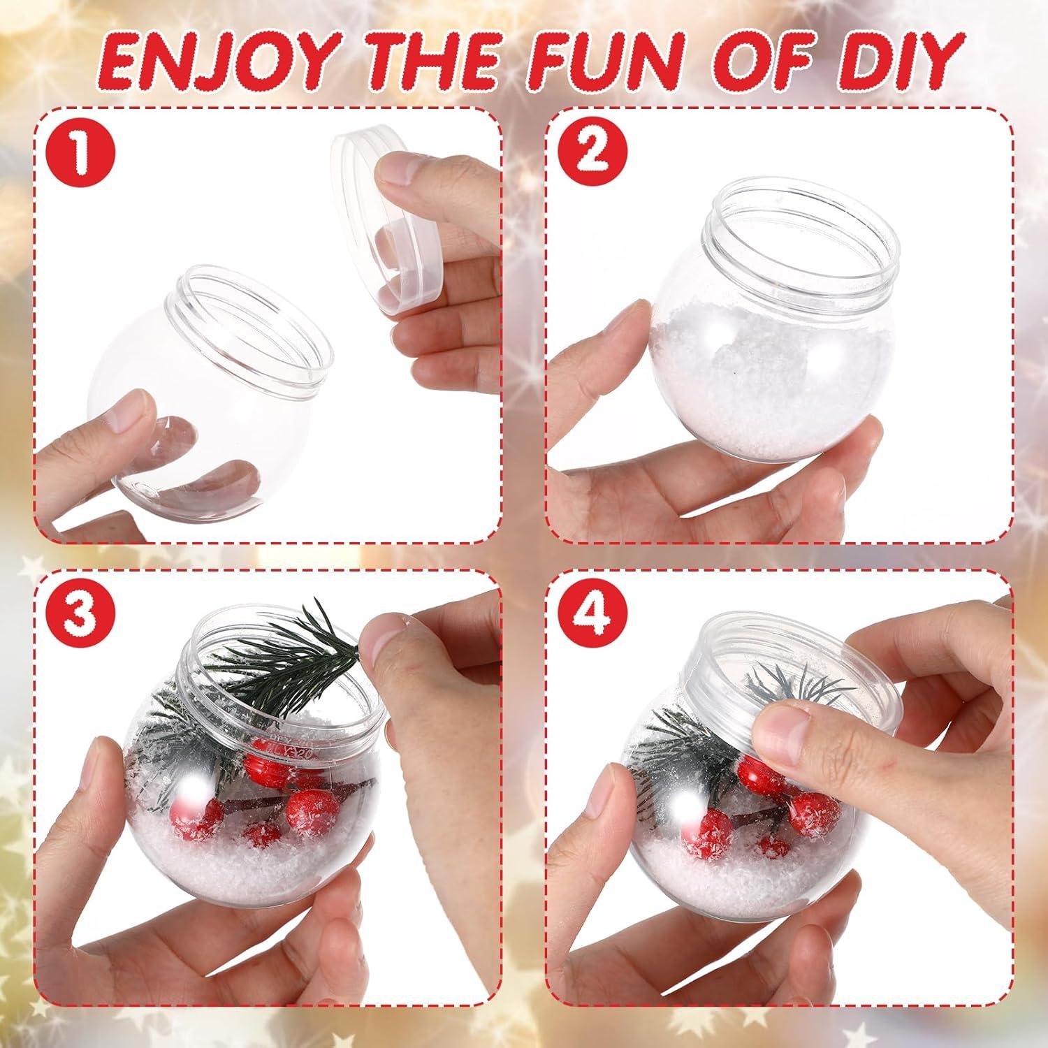 20pcs Bola de Nieve DIY Ciieeo 6cm Plástico Rellenable Transparente