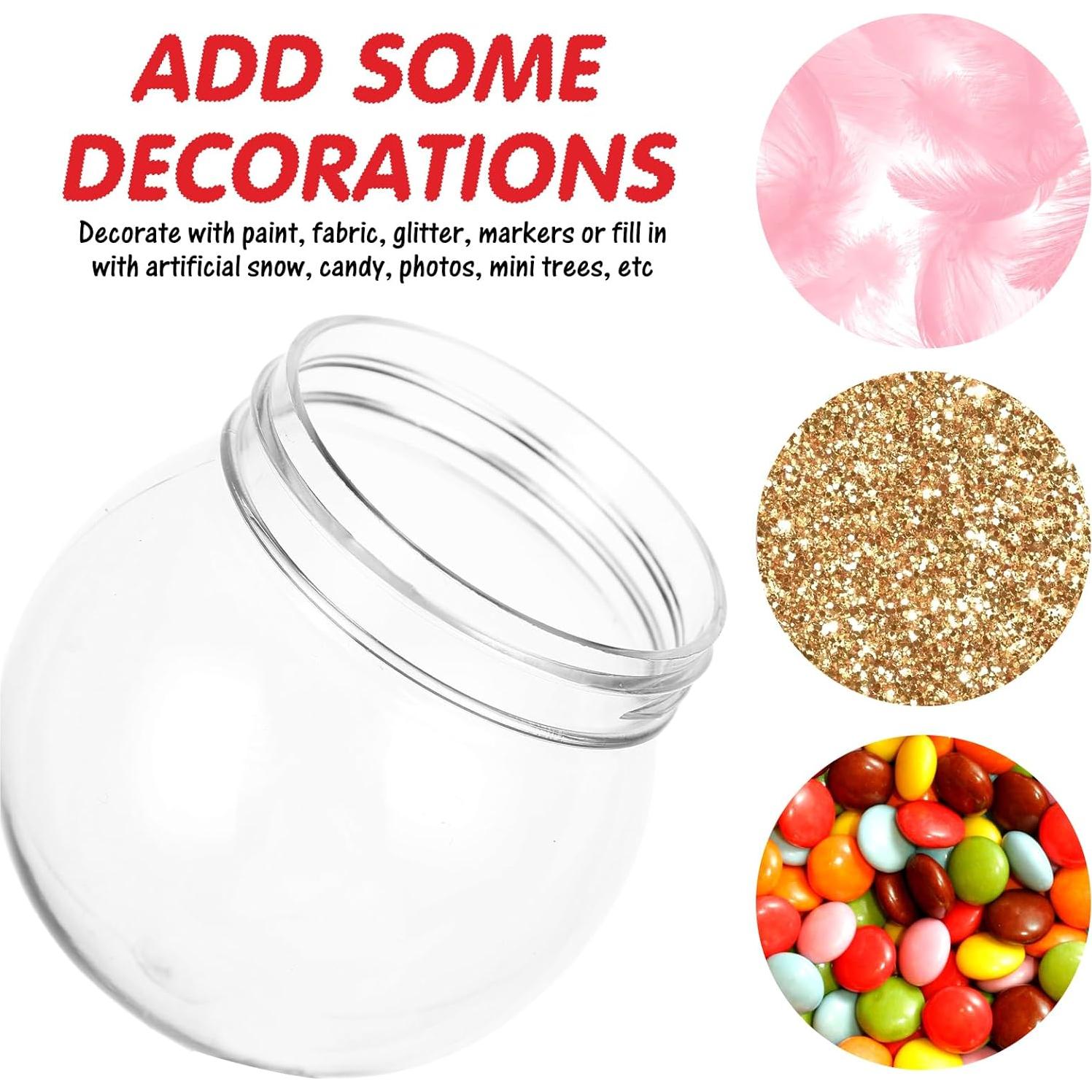 20pcs Bola de Nieve DIY Ciieeo 6cm Plástico Rellenable Transparente