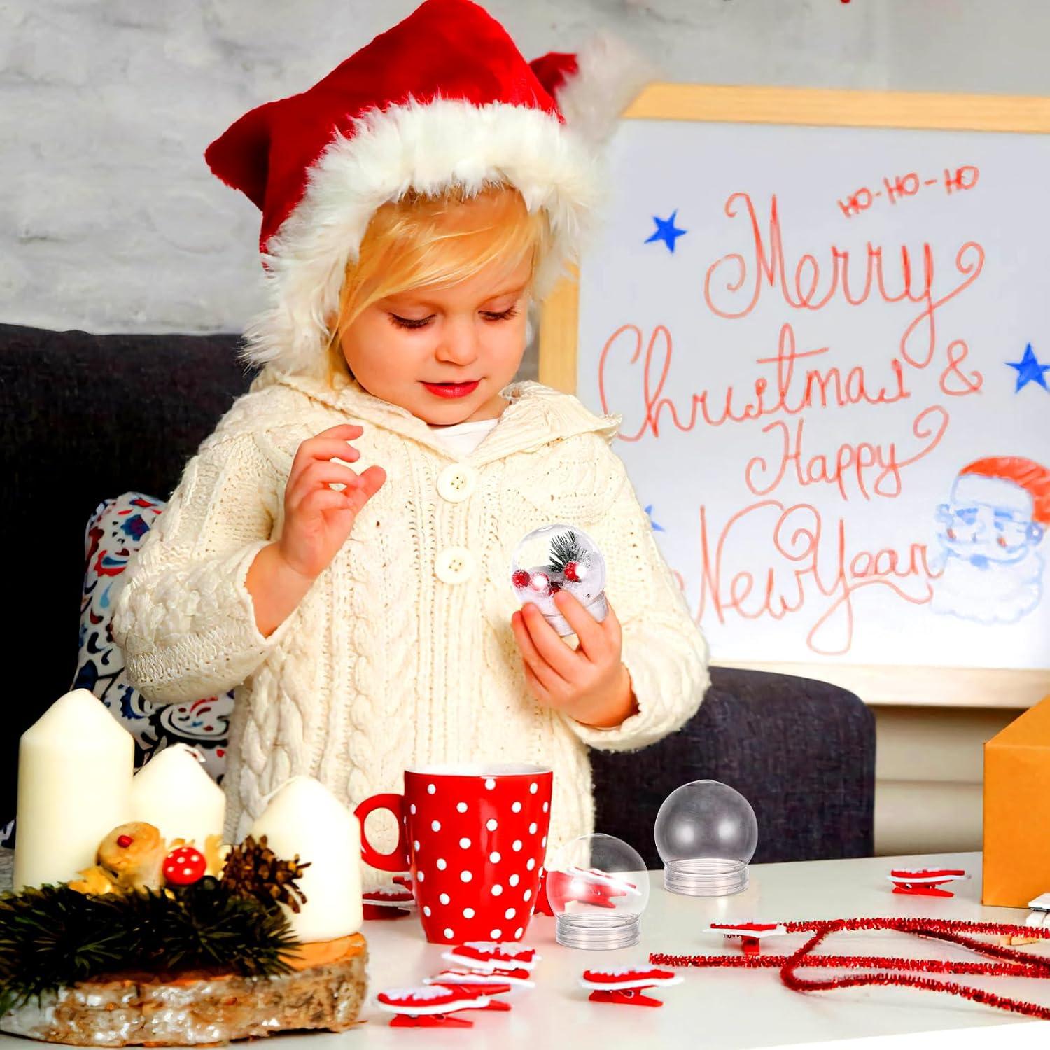 20pcs Bola de Nieve DIY Ciieeo 6cm Plástico Rellenable Transparente