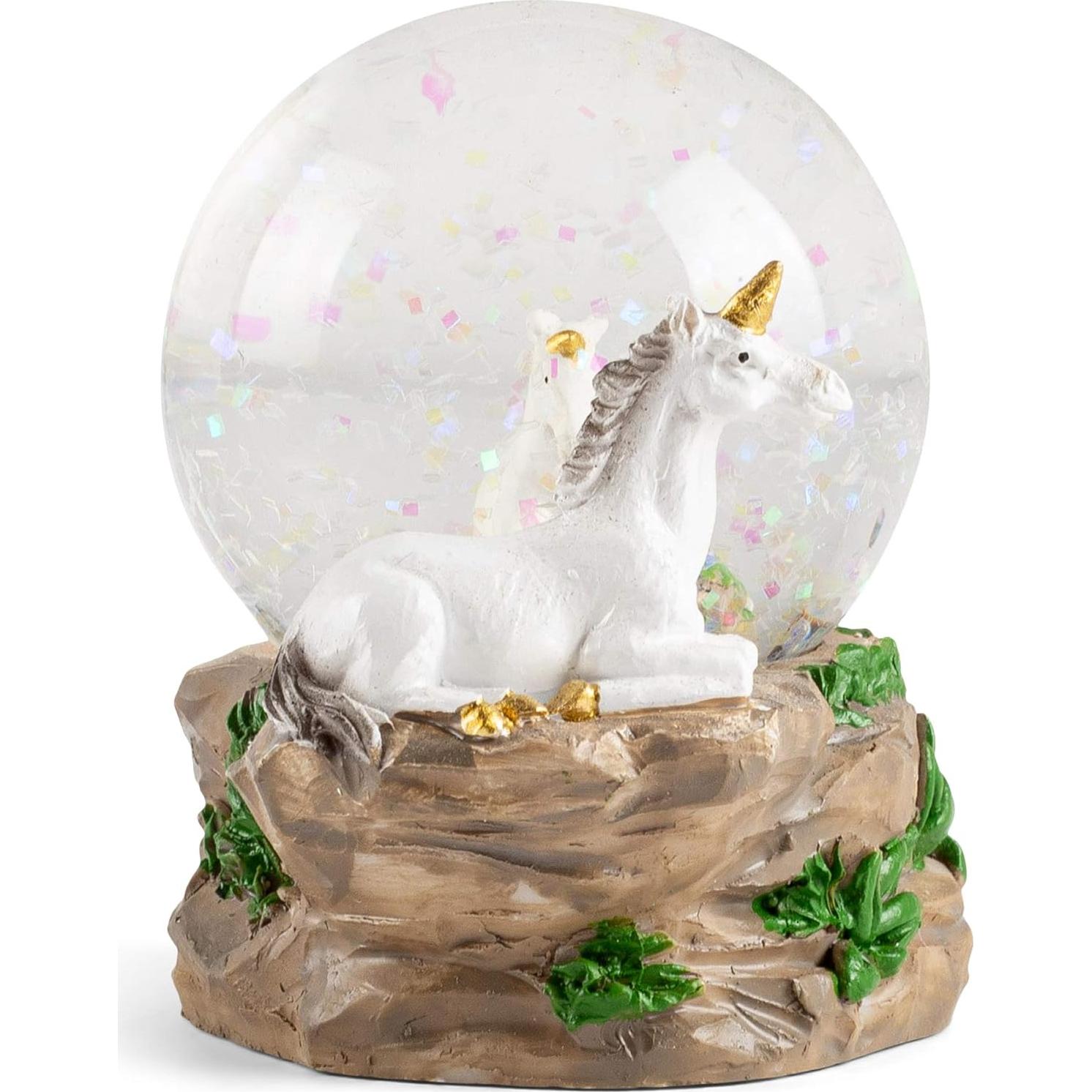 Figurita de Unicornio con Globo de Agua Elanze Designs 7.62cm