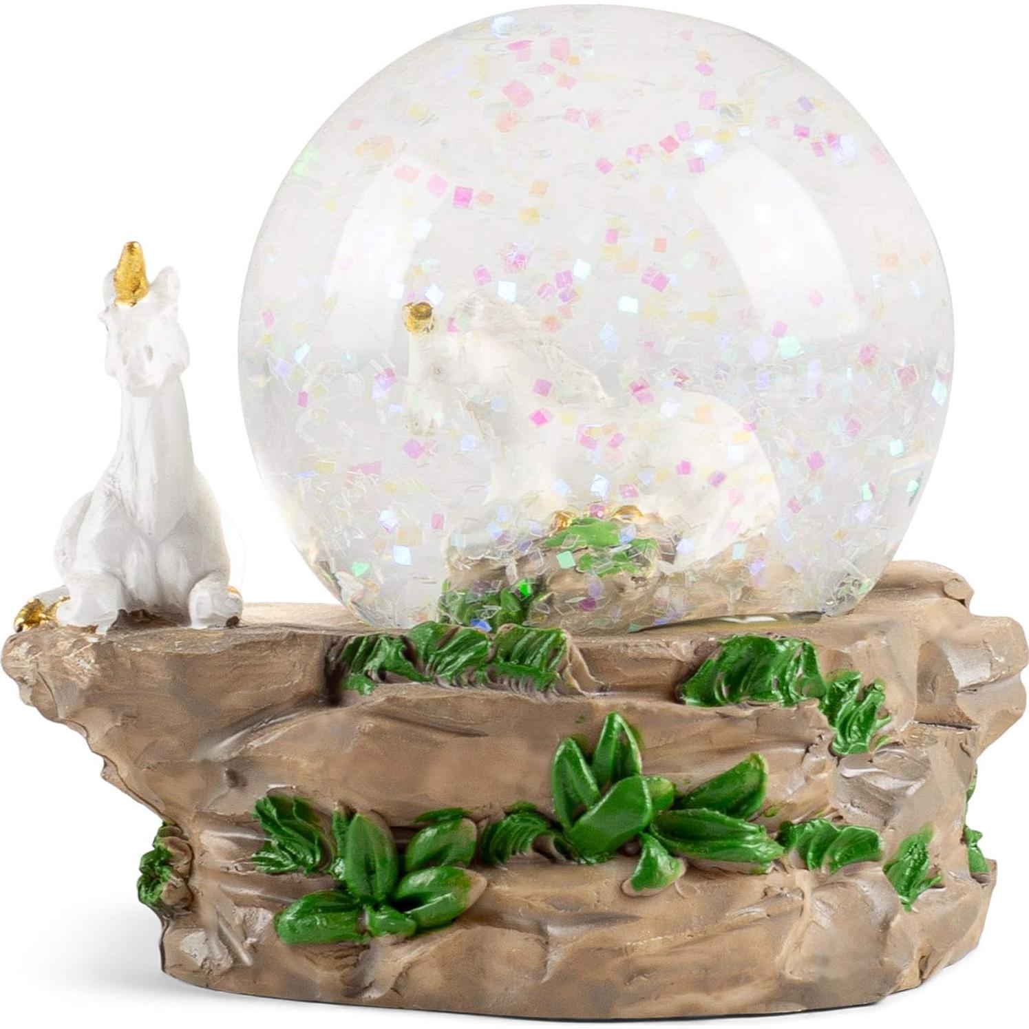 Figurita de Unicornio con Globo de Agua Elanze Designs 7.62cm