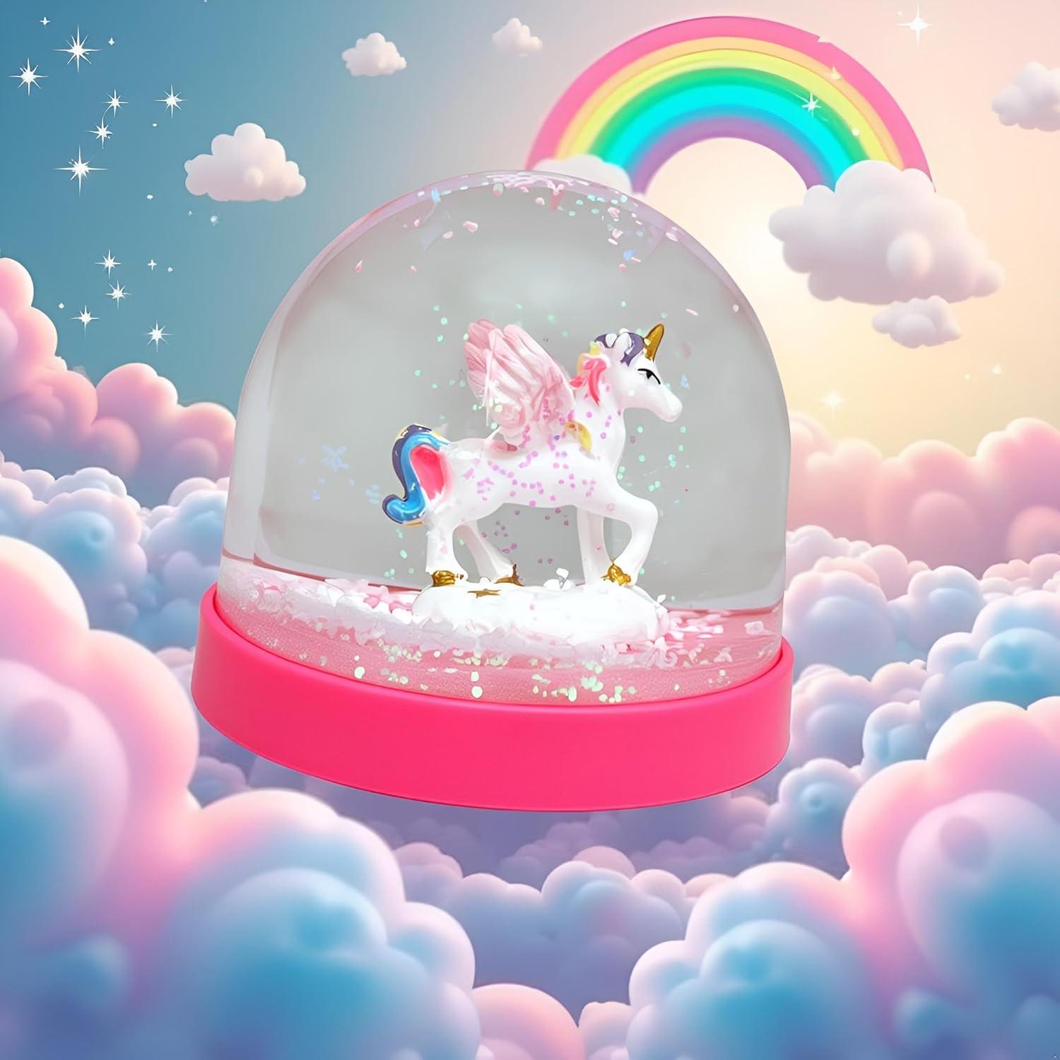 Globo de Nieve Mini Lightahead con Unicornio y Base Rosa 8.6x8.6x6.4 cm