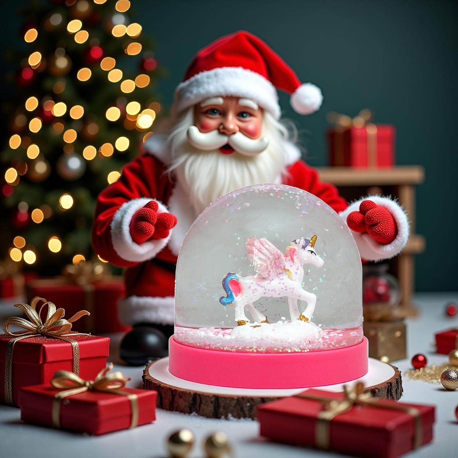 Globo de Nieve Mini Lightahead con Unicornio y Base Rosa 8.6x8.6x6.4 cm