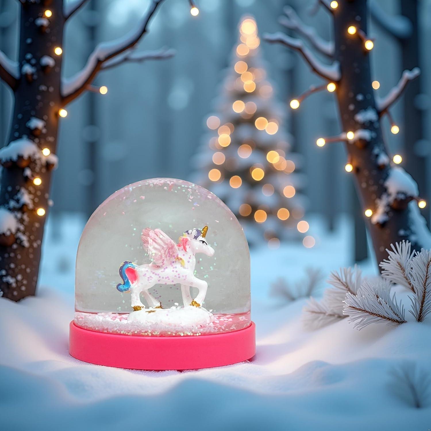 Globo de Nieve Mini Lightahead con Unicornio y Base Rosa 8.6x8.6x6.4 cm