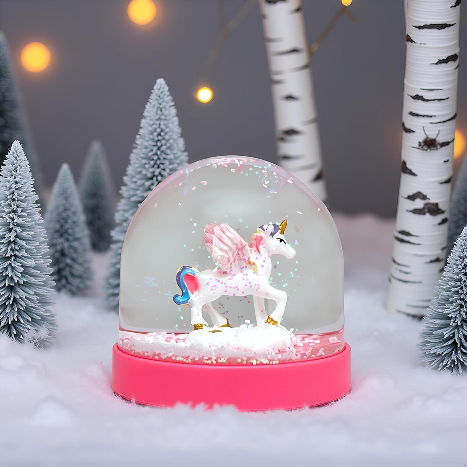 Globo de Nieve Mini Lightahead con Unicornio y Base Rosa 8.6x8.6x6.4 cm