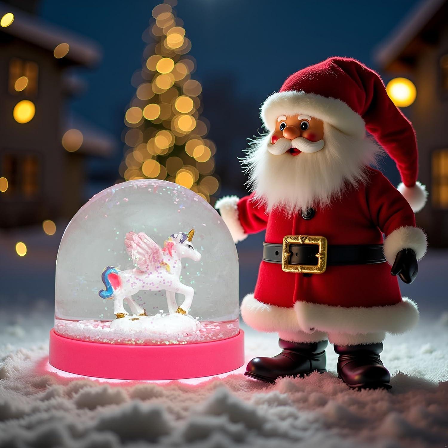 Globo de Nieve Mini Lightahead con Unicornio y Base Rosa 8.6x8.6x6.4 cm