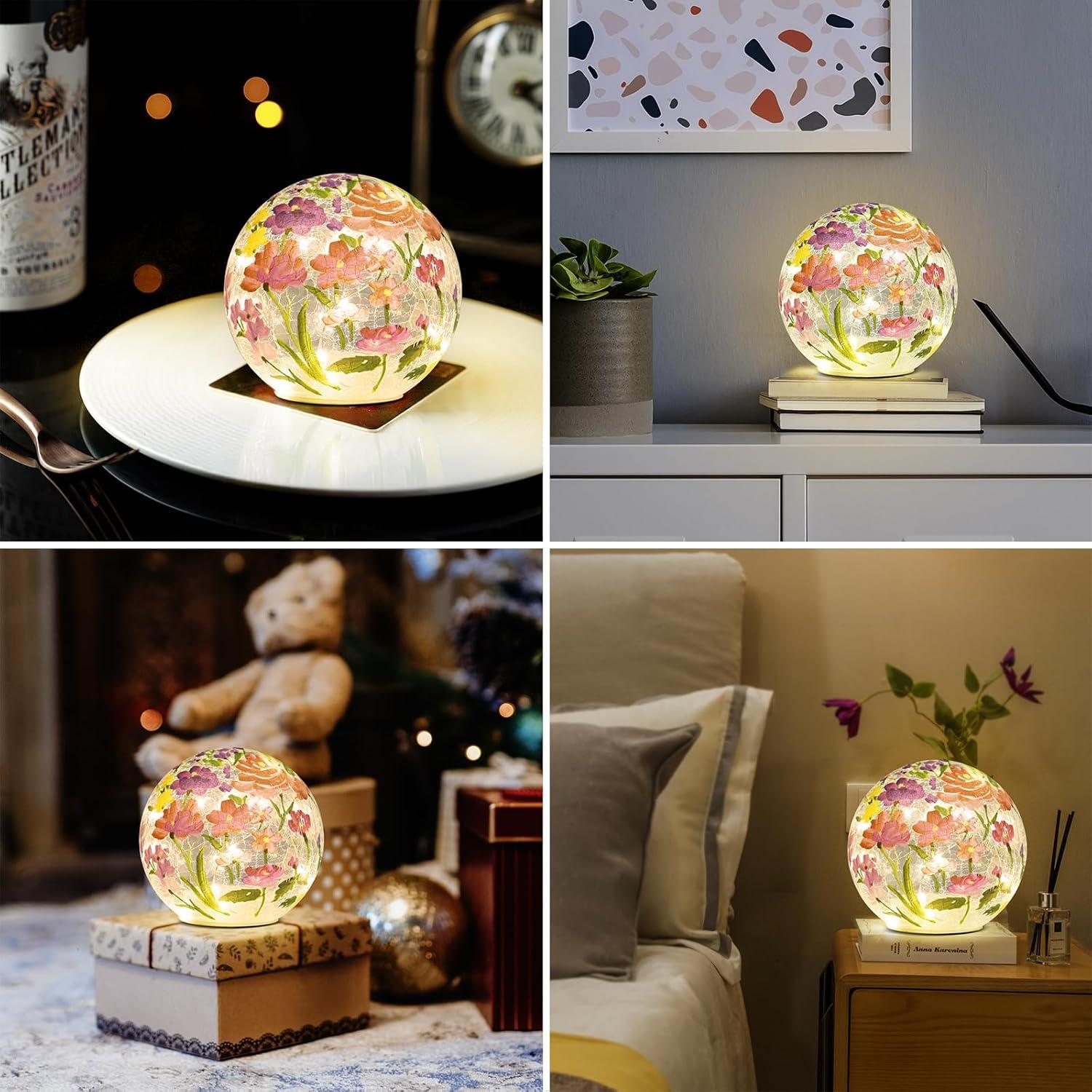 Lámpara LED de Vidrio BERSCAH 15 cm Decorativa Nocturna