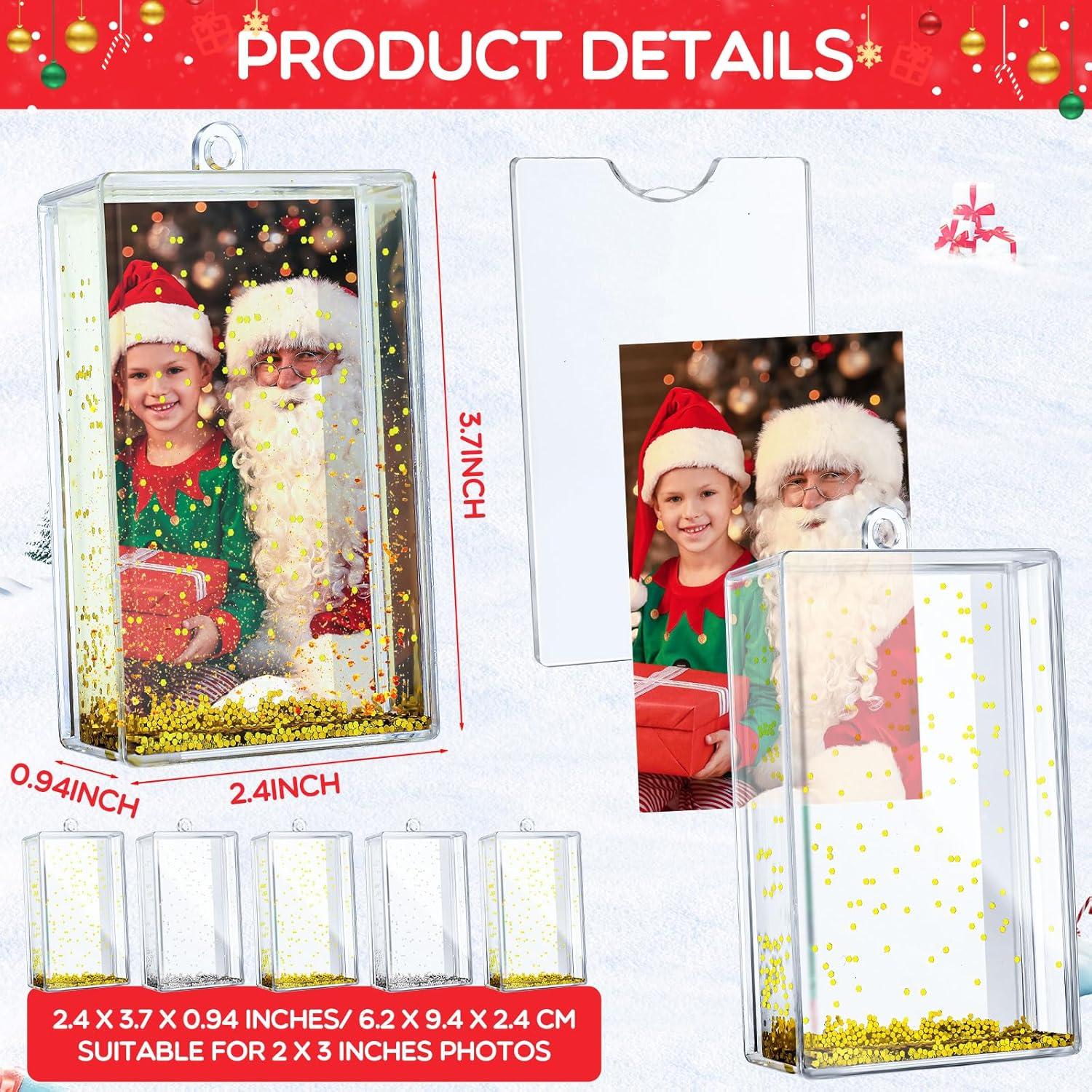 12 Marcos de Foto Flotantes Navidad Wonderjune 6 Dorados 6 Plateados